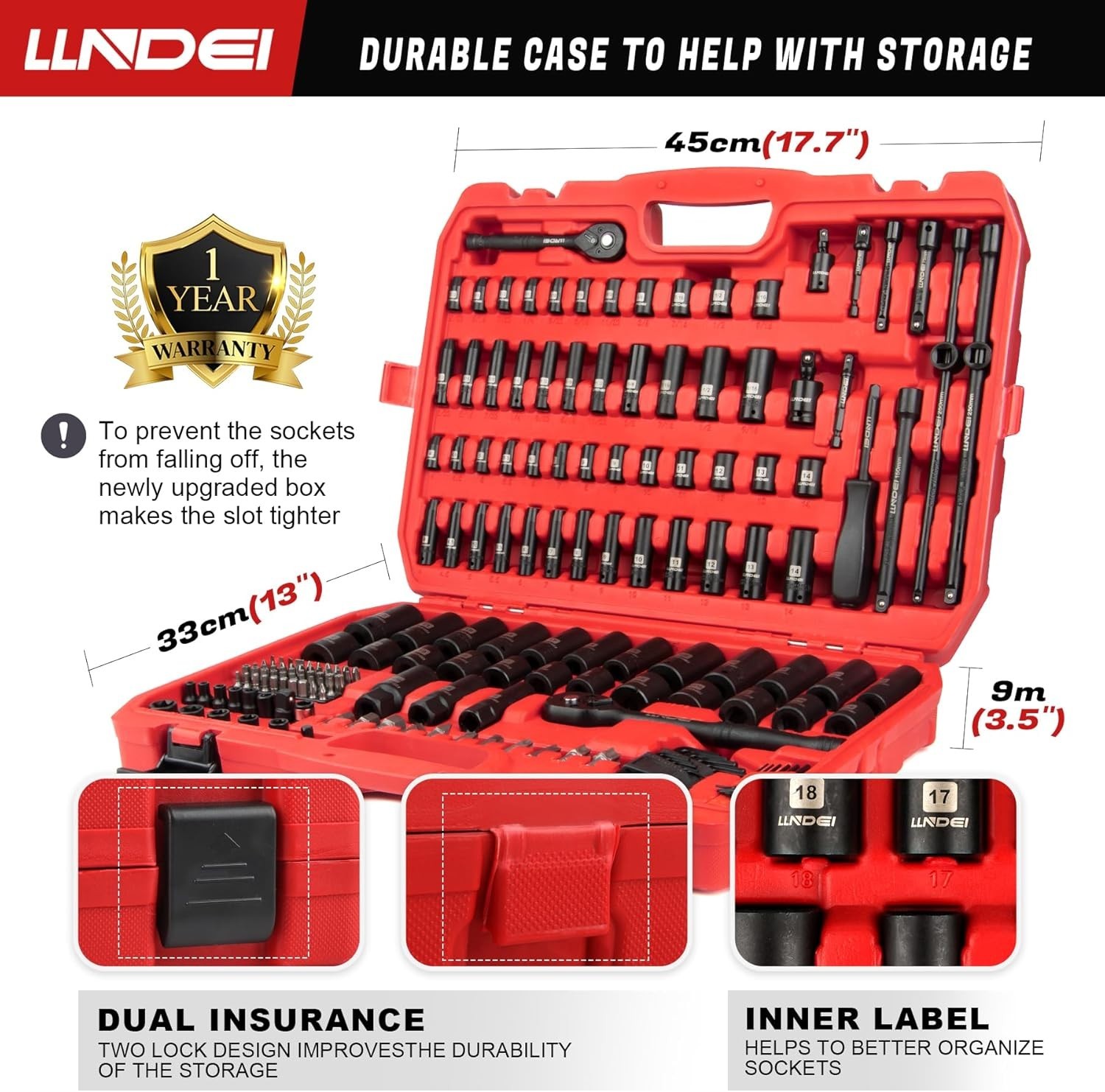 186-Piece Socket Wrench Set – Metric & Standard Full Sockets