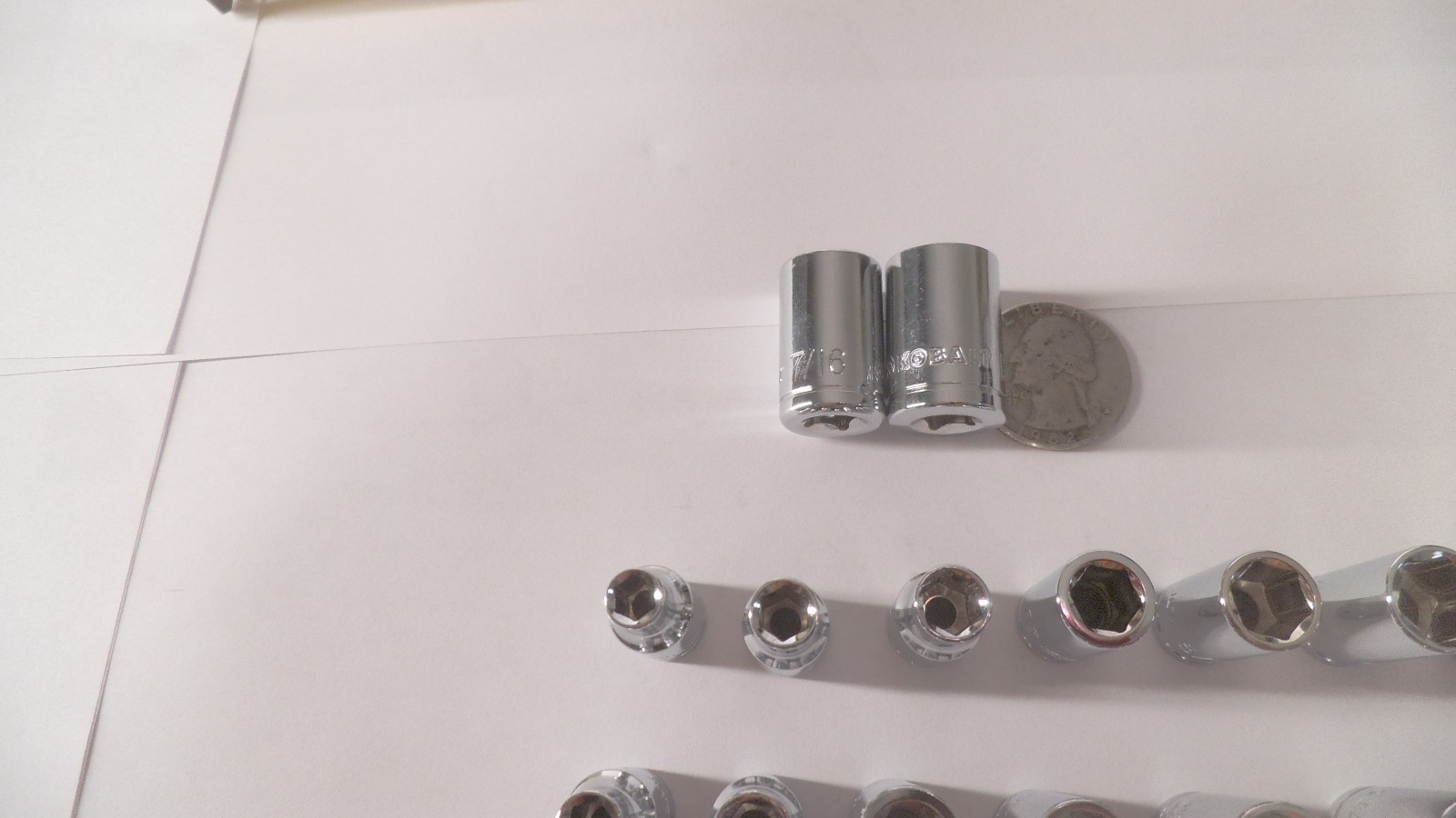 16 pcs Kobalt 1/4 drive 6pt shallow SAE + MM sockets sizes 3/16 to 7/16, 5 to 12