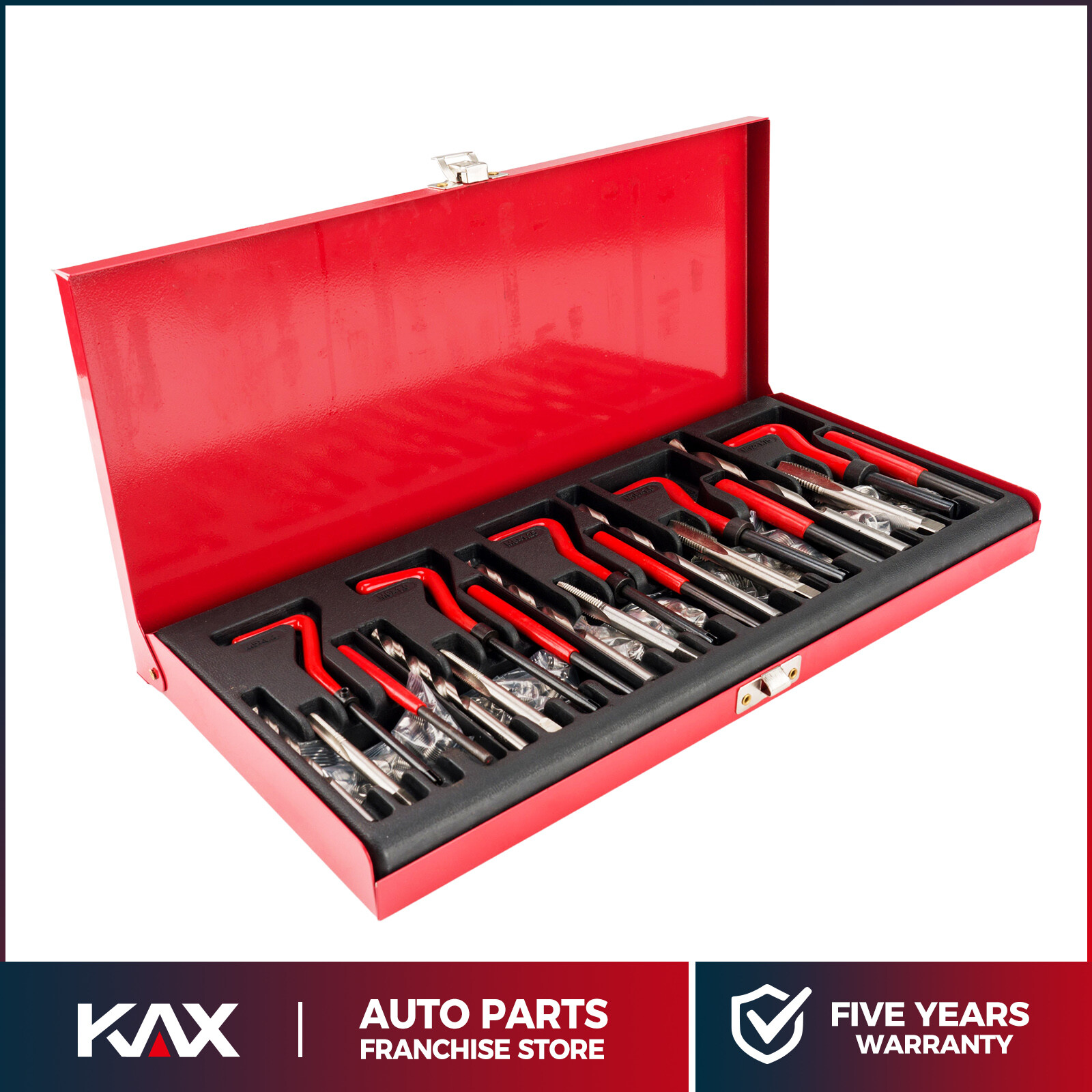 131PC Thread Repair Case Kit HSS Drill Helicoil Repair Kit Metric M5 M6 M8 M12