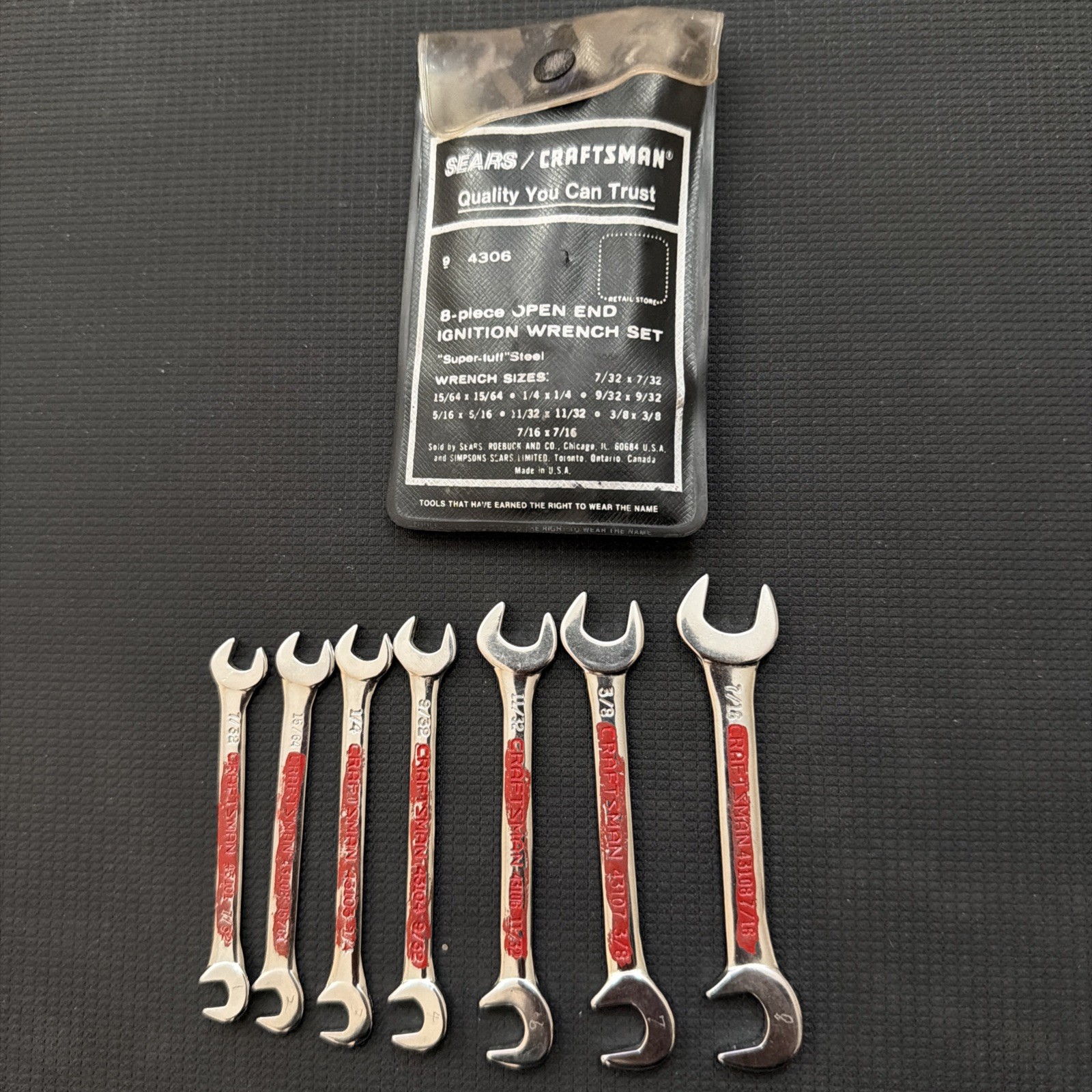 Sears Craftsman 8 Piece Wrench Set 4306