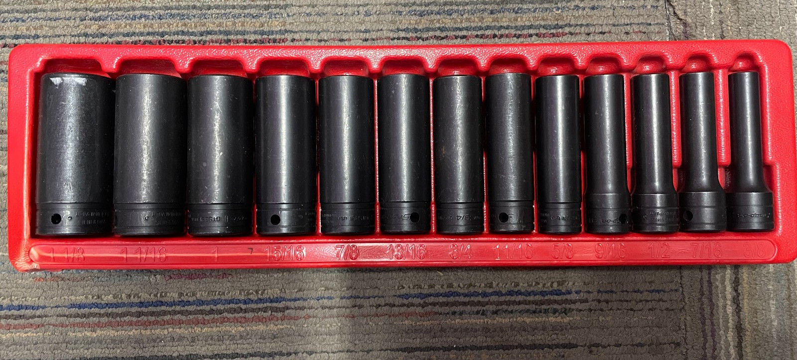 Snap-On 3/8″ to 1 1/8″ Deep Well Socket Set 1/2″ Drive