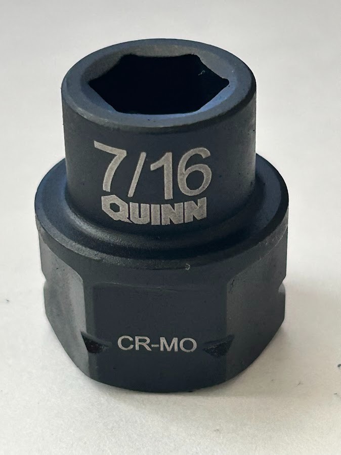 Quinn 7/16″ x 1/2″ Dr Low Profile Impact Socket – 6 Point – Free USA Shipping