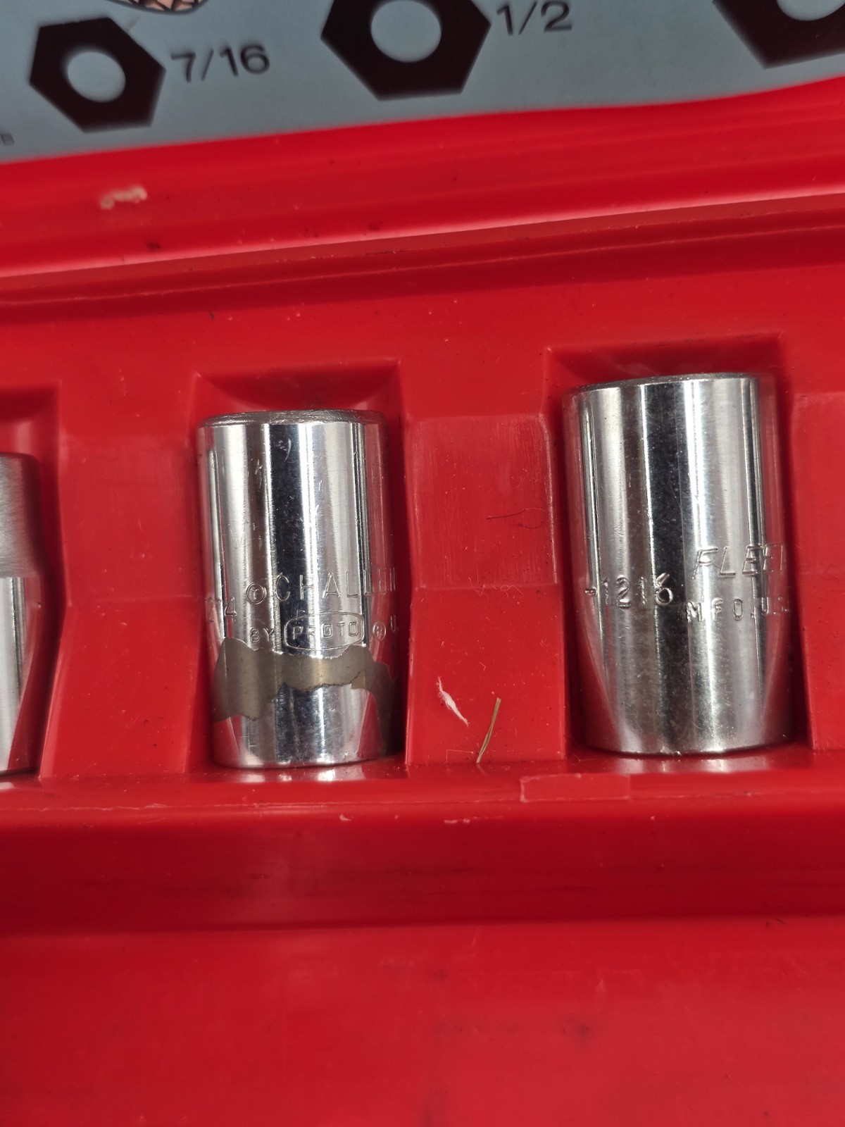 Vintage Fleet Tools By Proto 3/8″ SAE Socket Set 22 Piece Shallow & Deep Well