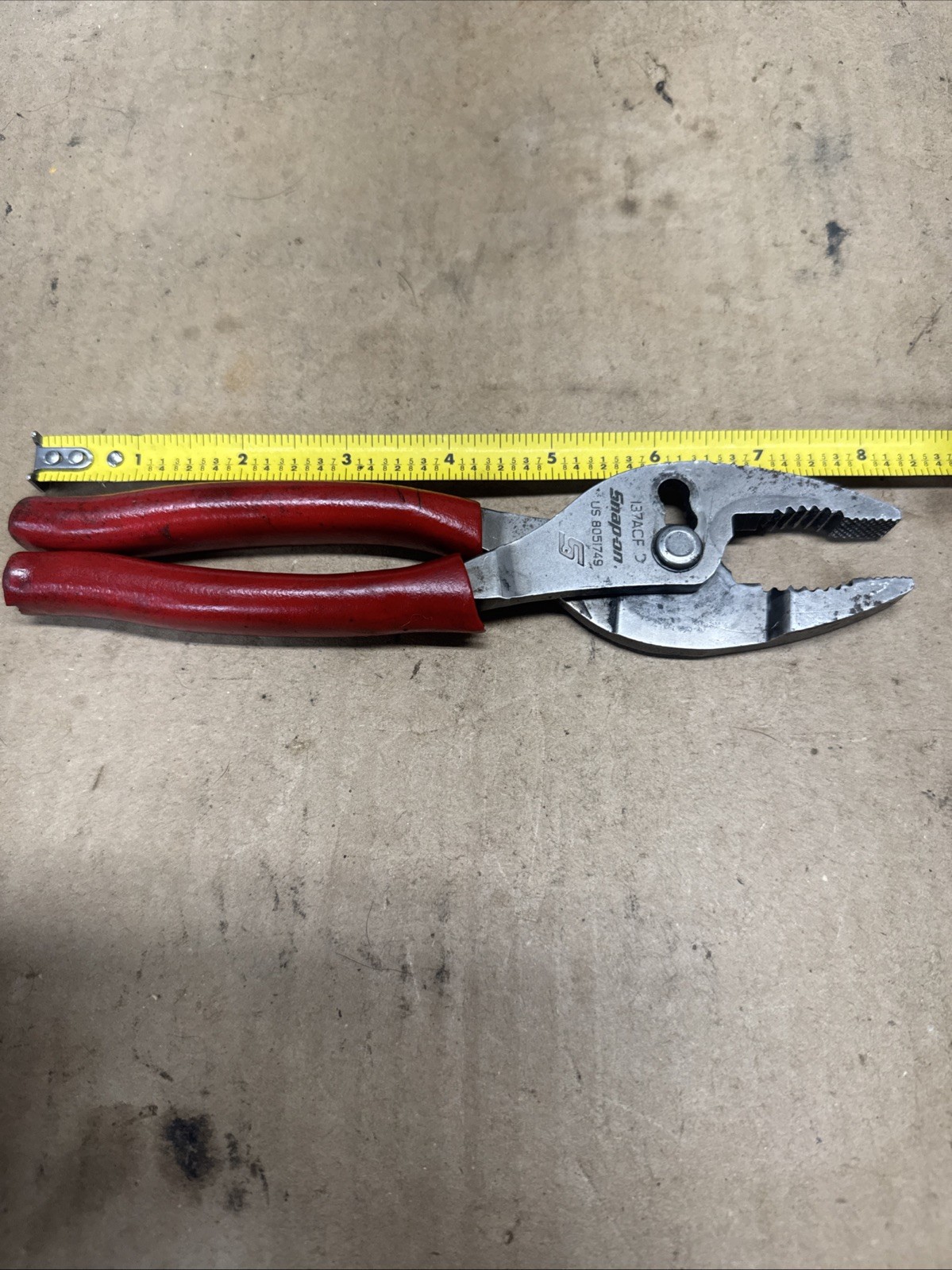 SNAP ON TOOLS USA 137ACF RED 8″ Soft Grip Combo Slip Joint Pliers w/ Cutter