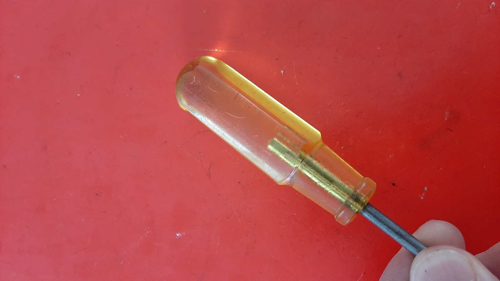 Vintage Par-X Flat Yellow Handle Slotted Screwdriver UDS-102 5.25” Long USA