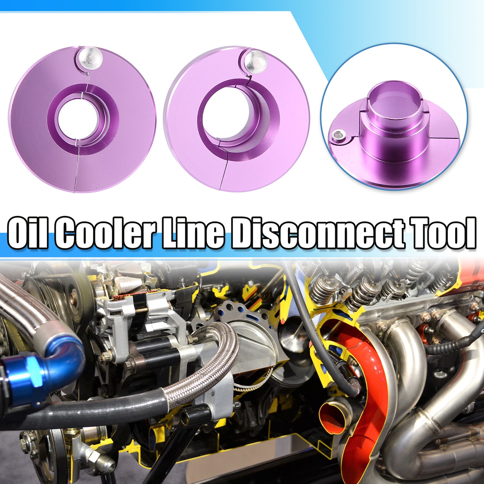 39220 Transmission Oil Cooler Line Disconnect Tool Set for Ford 3/8″ and 1/2″