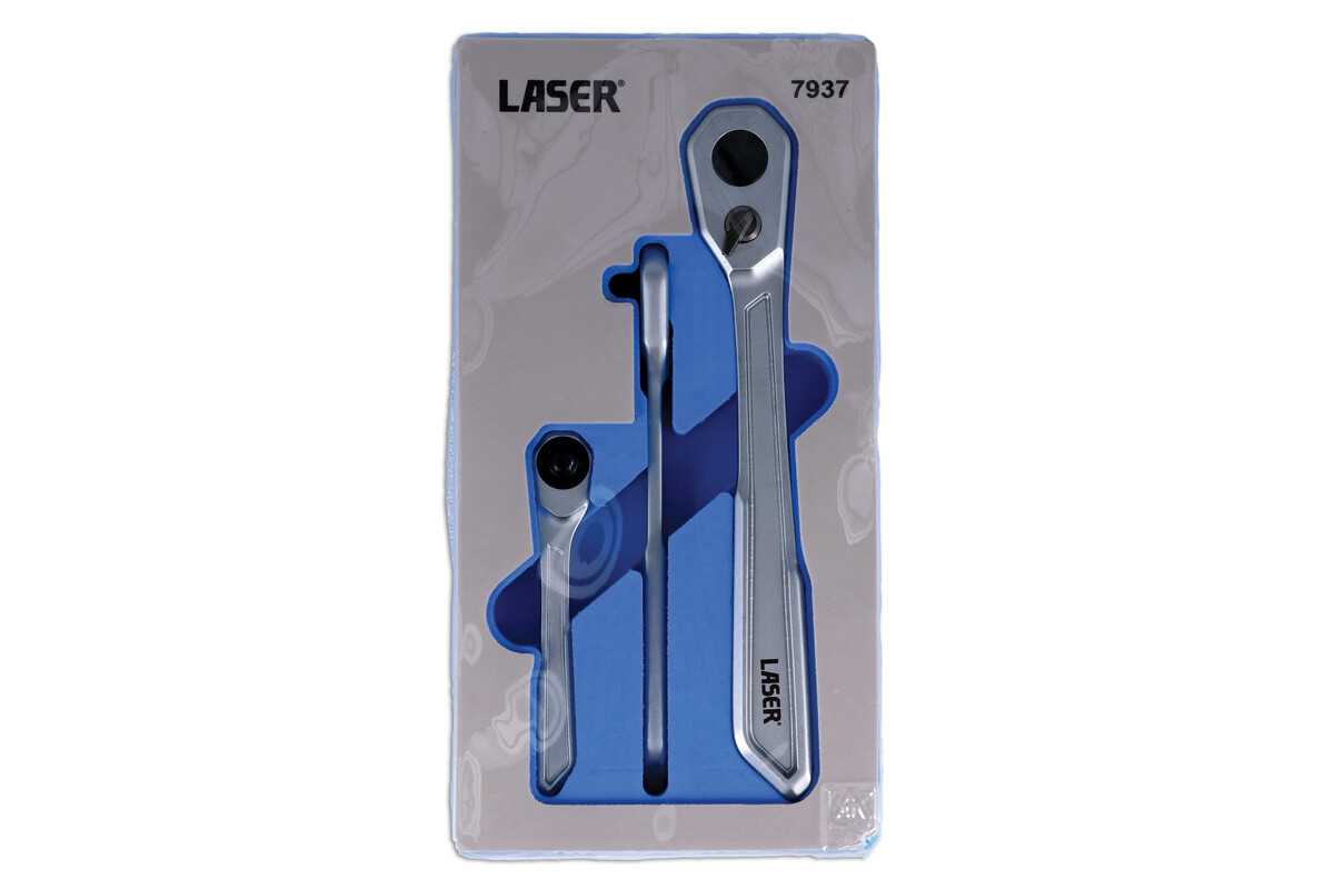 Laser Tools Slim Handled Ratchet Set 1/4 3/8 1/2 Drive Tools 3pc TS3