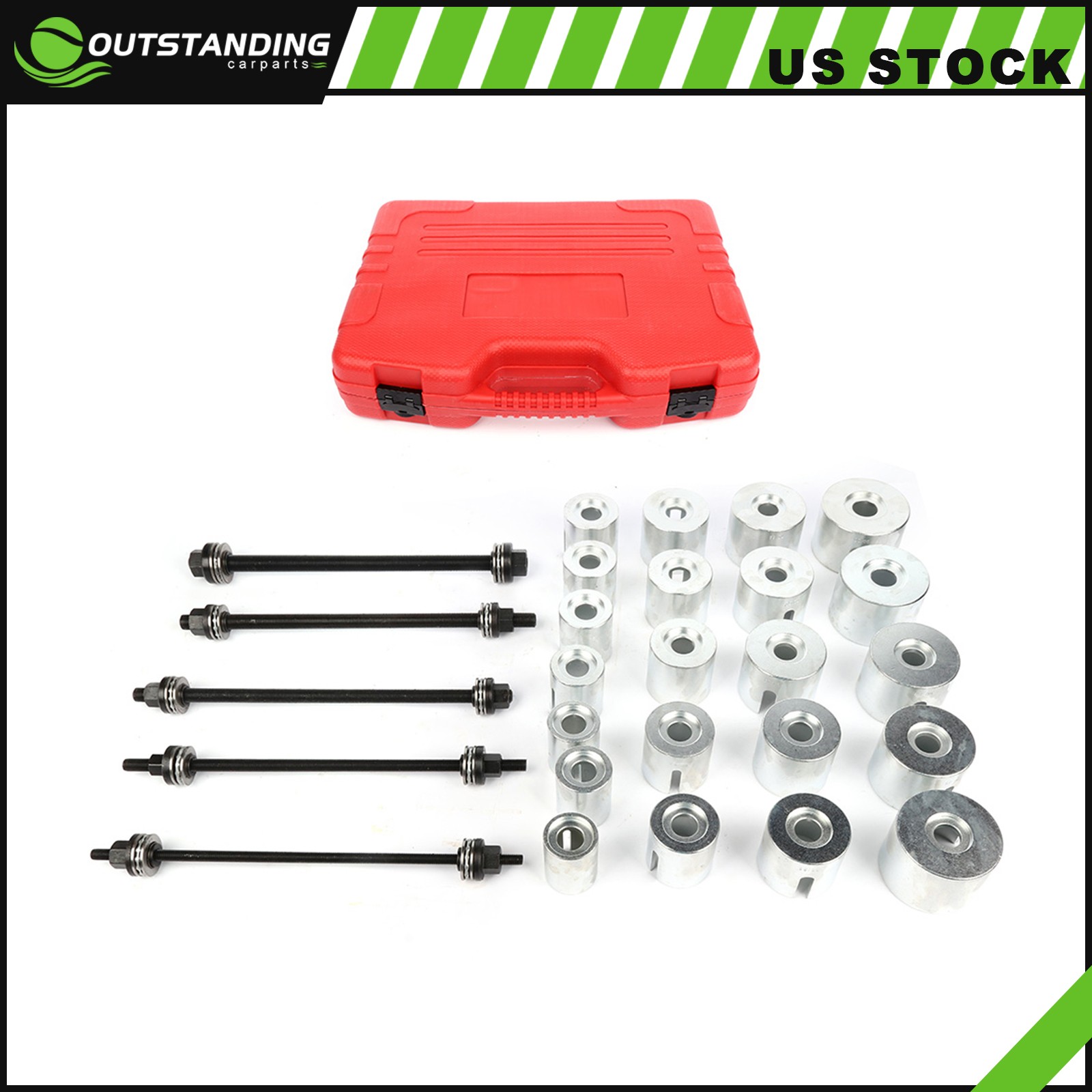 Universal Press & Pull Sleeve Kit Bush Bearing Removal Insertion Tool Set 27PCS