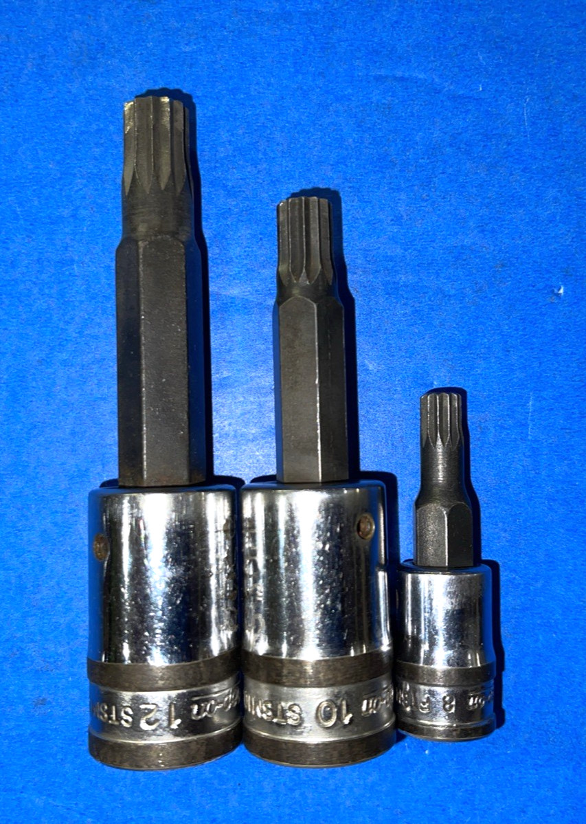 SNAP-ON TOOLS 3 PIECE METRIC TRIPLE SQUARE SOCKET DRIVERS 8MM, 10MM, 12MM