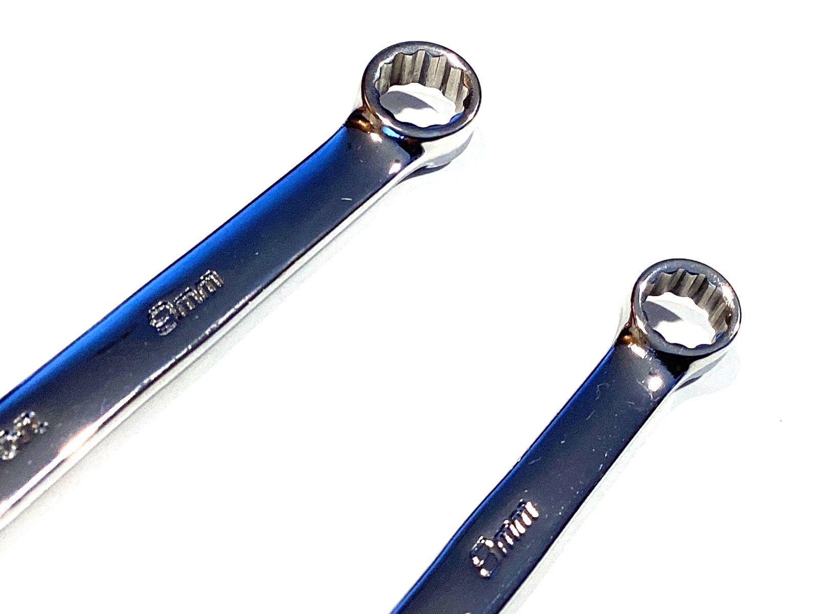 Snap On USA NEW 2 Piece 8MM 9MM Metric Add On Chrome Wrench Set OEXM80B OEXM90B