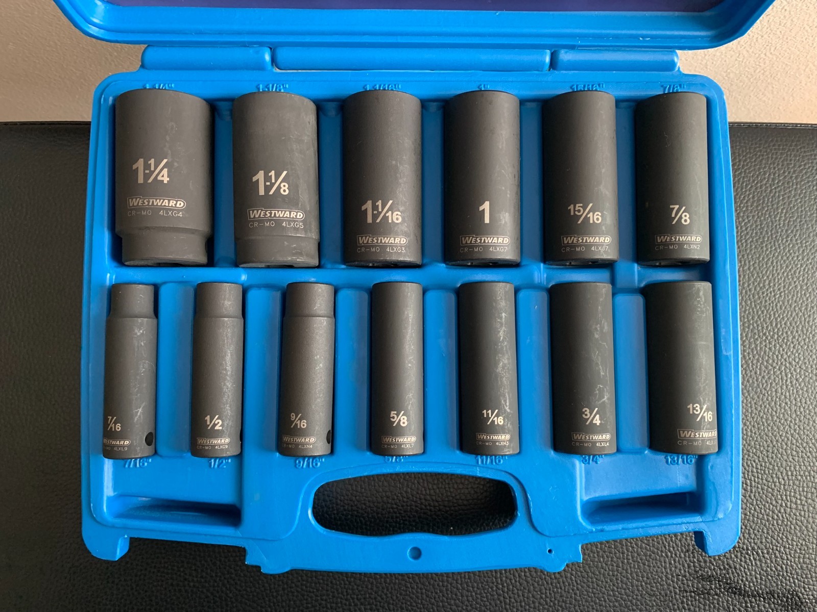 Brand New Westward 4PRG3 1/2″ Drive SAE Deep Impact Socket Set 13 Pc