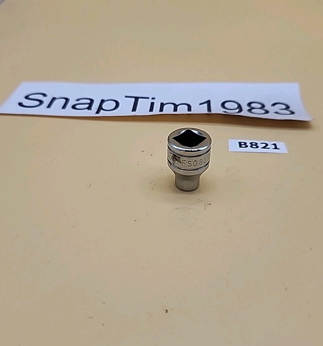Snap-on Tools 3/8″ Drive 1/4″ 6PT Shallow Chrome Socket FS081 USA