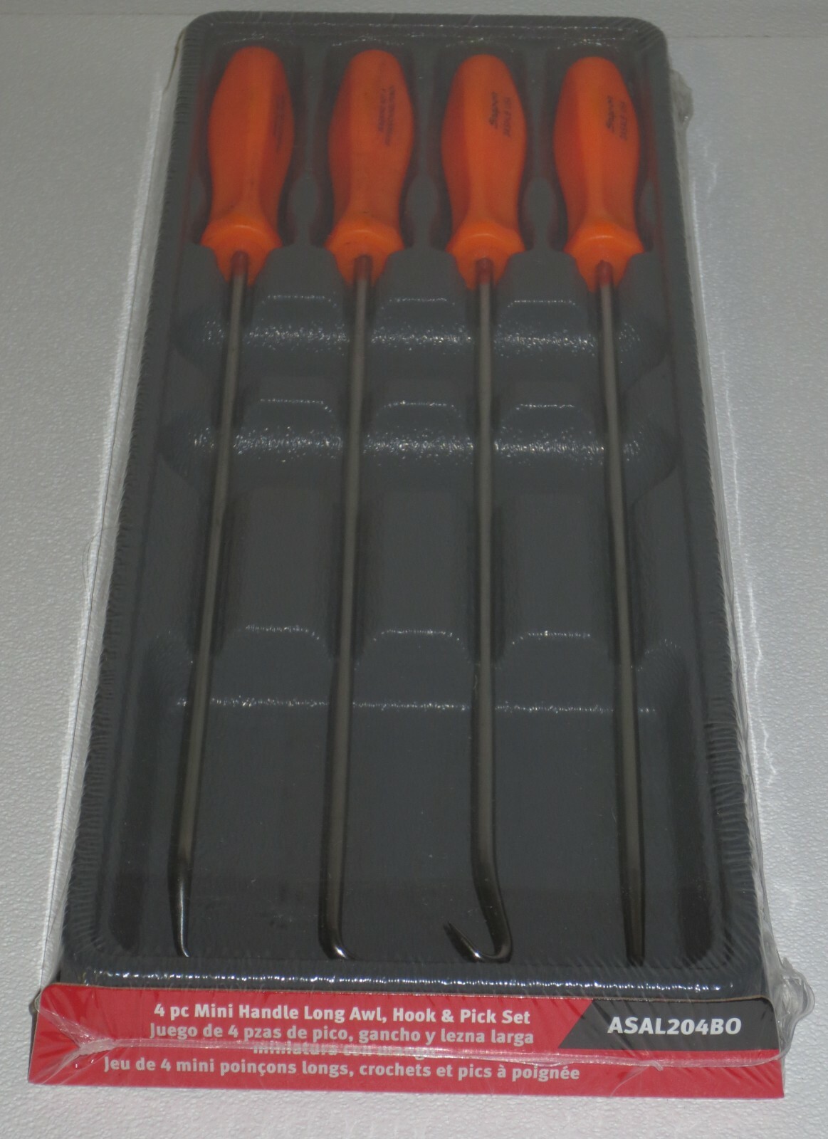 NEW! Snap-on Pick Set, LONG SHAFT, ASAL204BO *ORANGE HARD HANDLES* NEW & SEALED