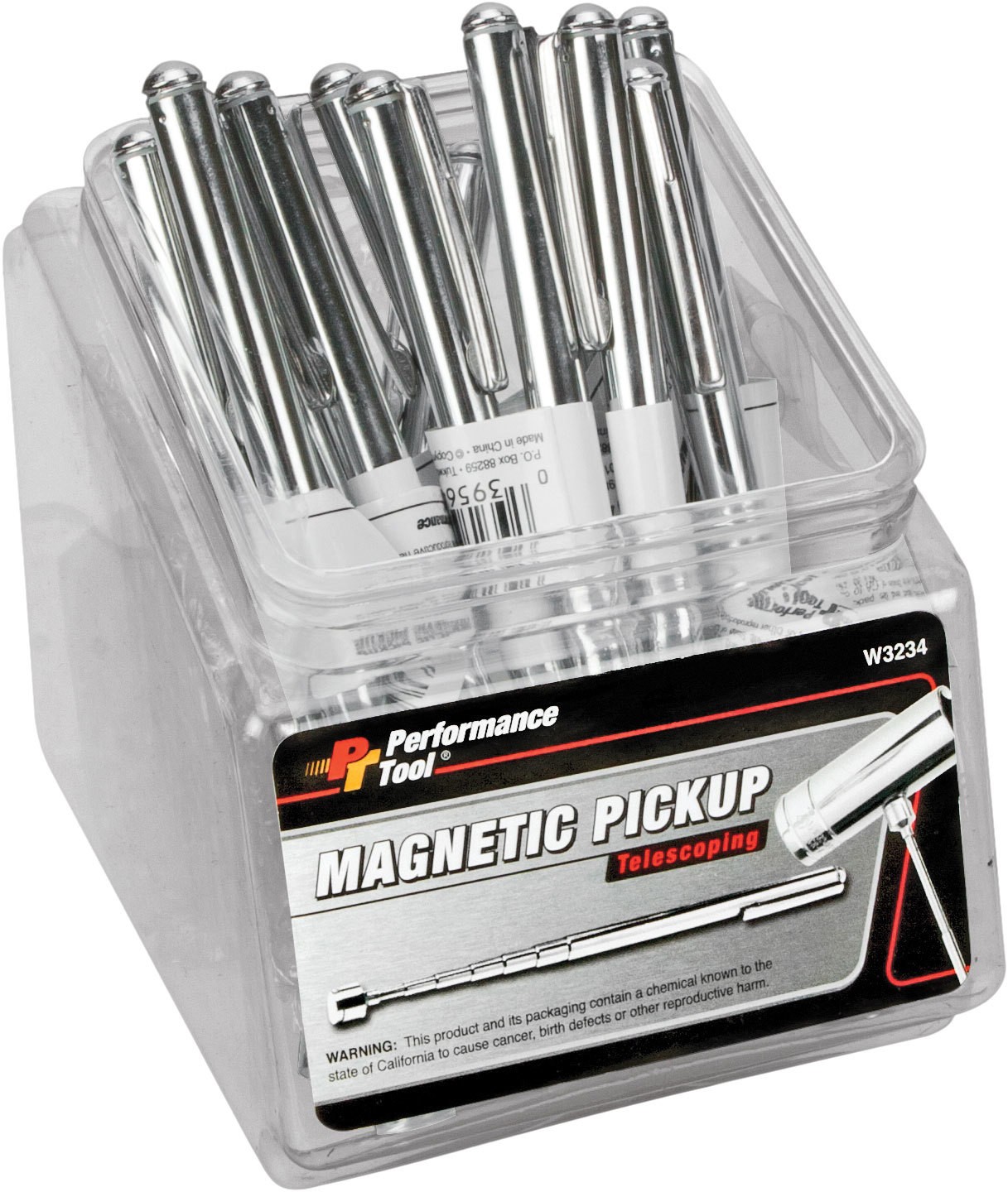 Performance Tool W3234 Telescoping Pocket Magnet Retriever 4.75-18.5in 3lb 12-Pk