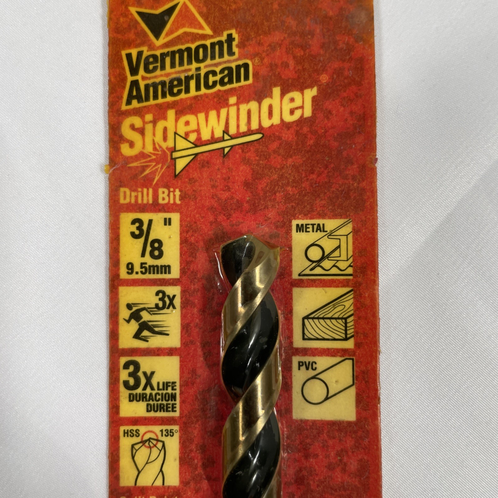 Vermont American 3/8″ Steel Drill Bit Sidewinder 12174 USA MADE BRAND NEW