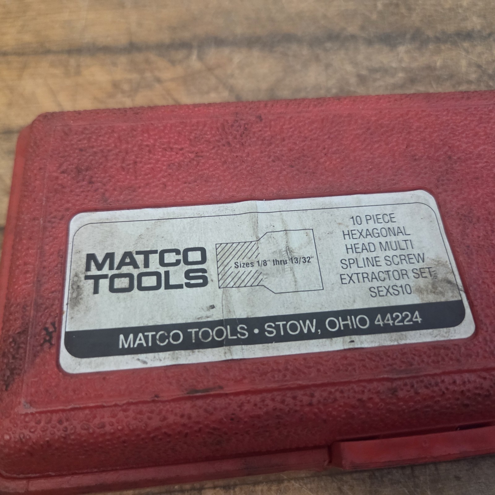Matco Tools SEXS10 9 piece Hexagonal Head Multi Spline Screw Extractor Set