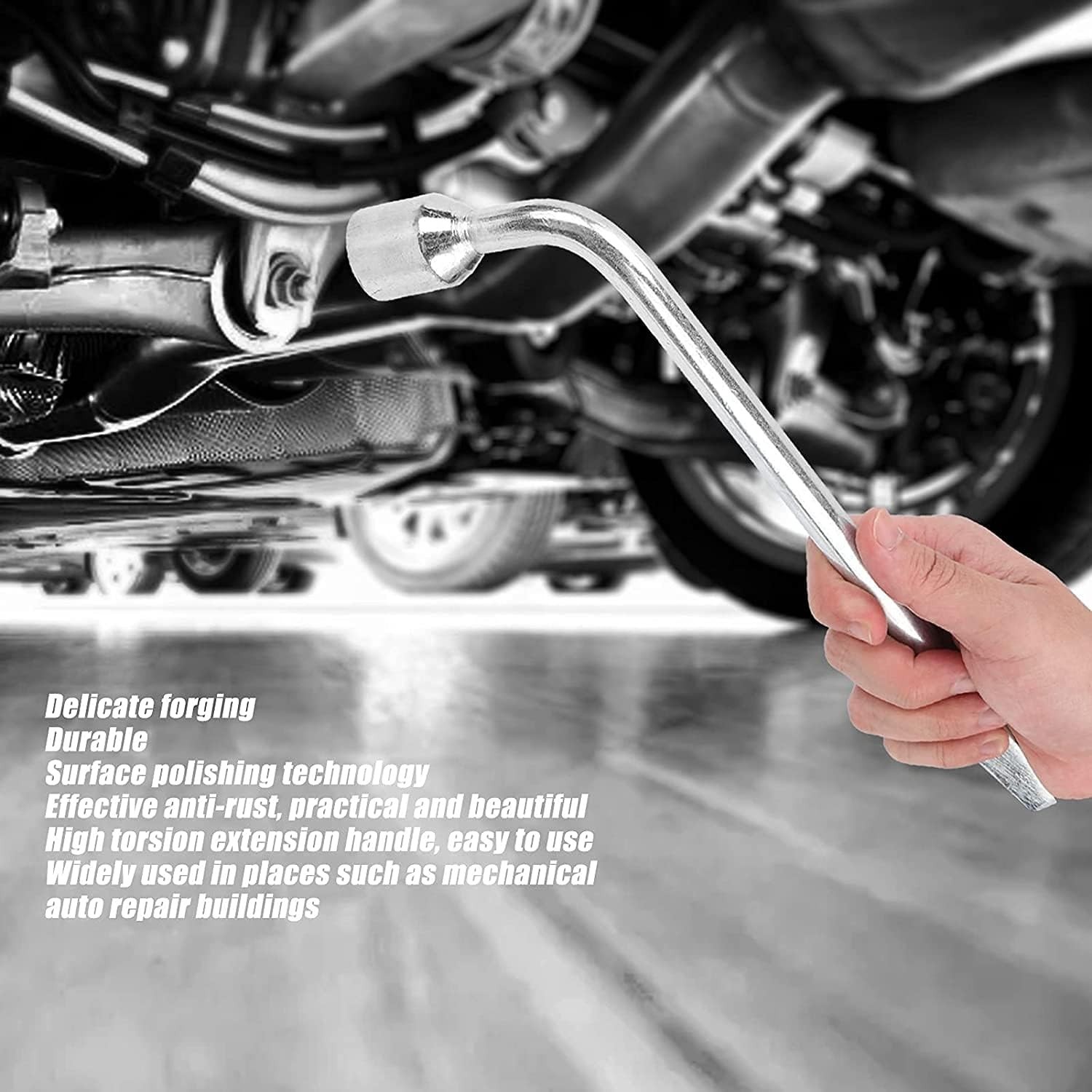 17mm Car Lug Wrench & Multi-Tool Repair Tool – Durable Steel & Galvanized Finish