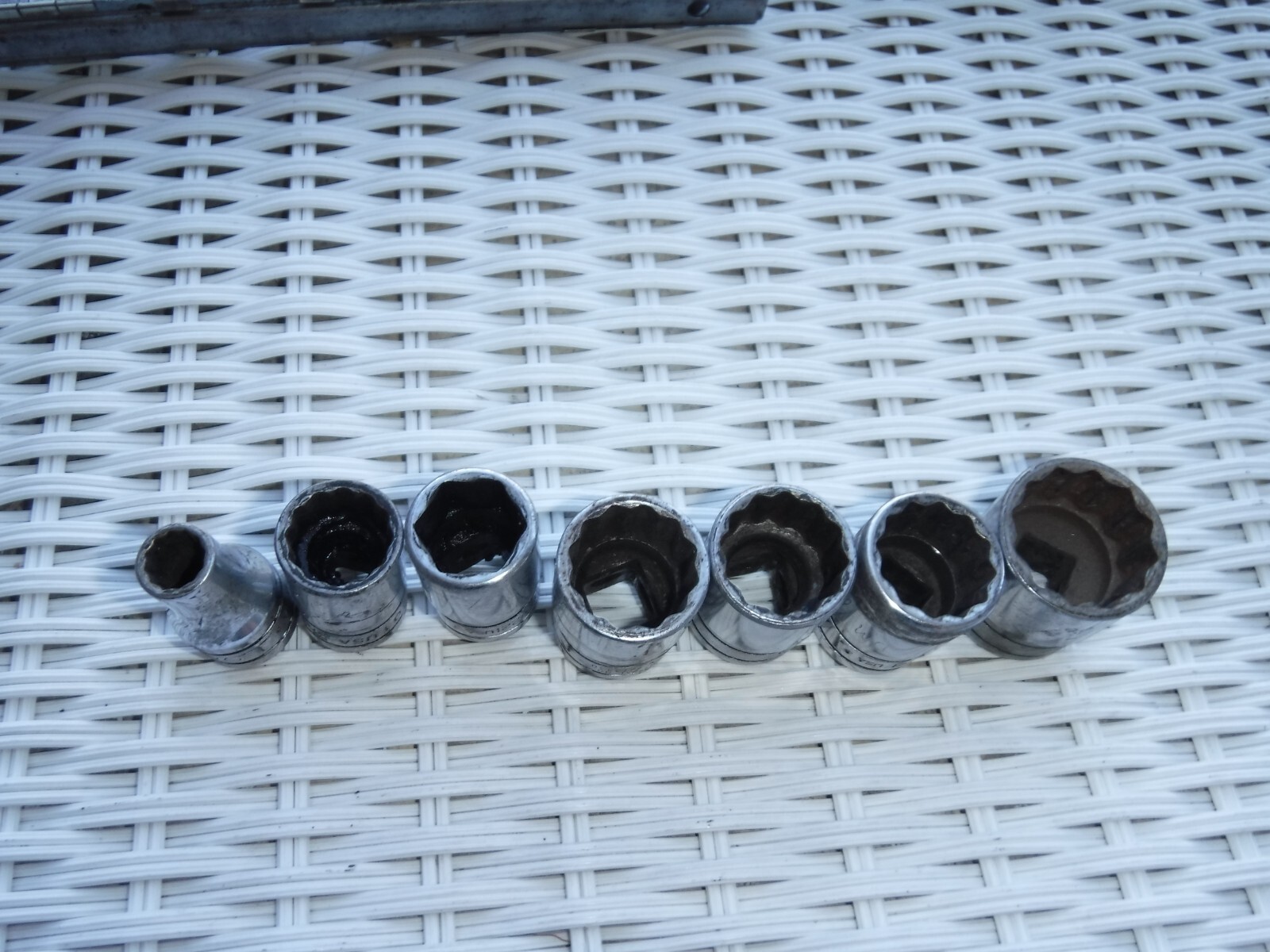 7pc Snap-on Socket Set 1/2in Drive – 3/8, 5/8, 11/16, 13/16, 13/16, 13/16, 1,