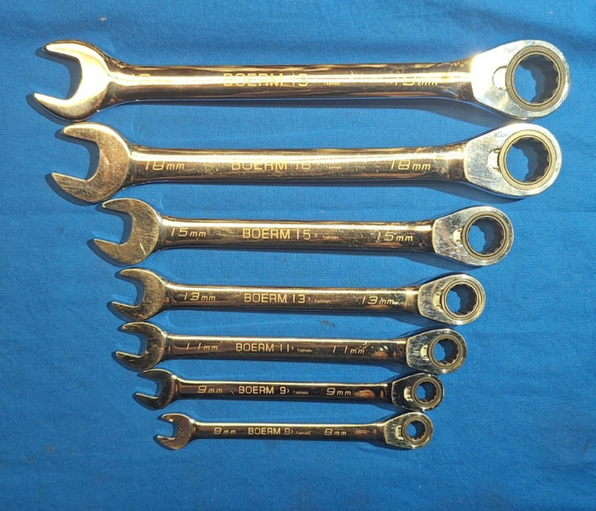Blue Point 7pc METRIC reversible ratcheting combination wrench set 19mm-8mm