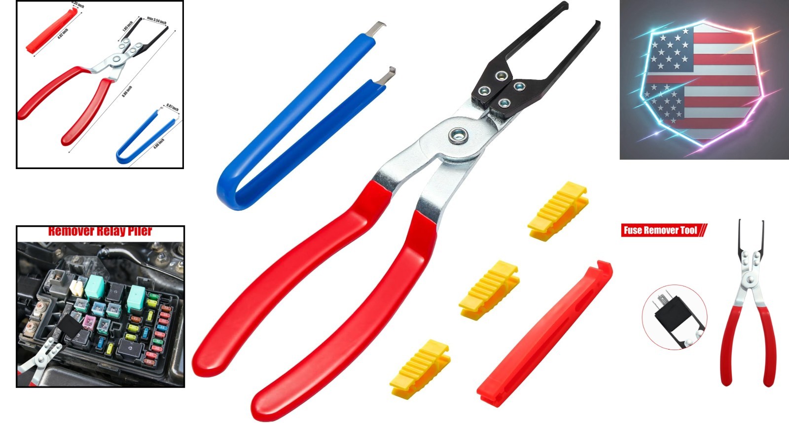 Relay Puller Pliers and Relay Fuse Remover Tools, 6 Pack, Automobile Fuse Pul…