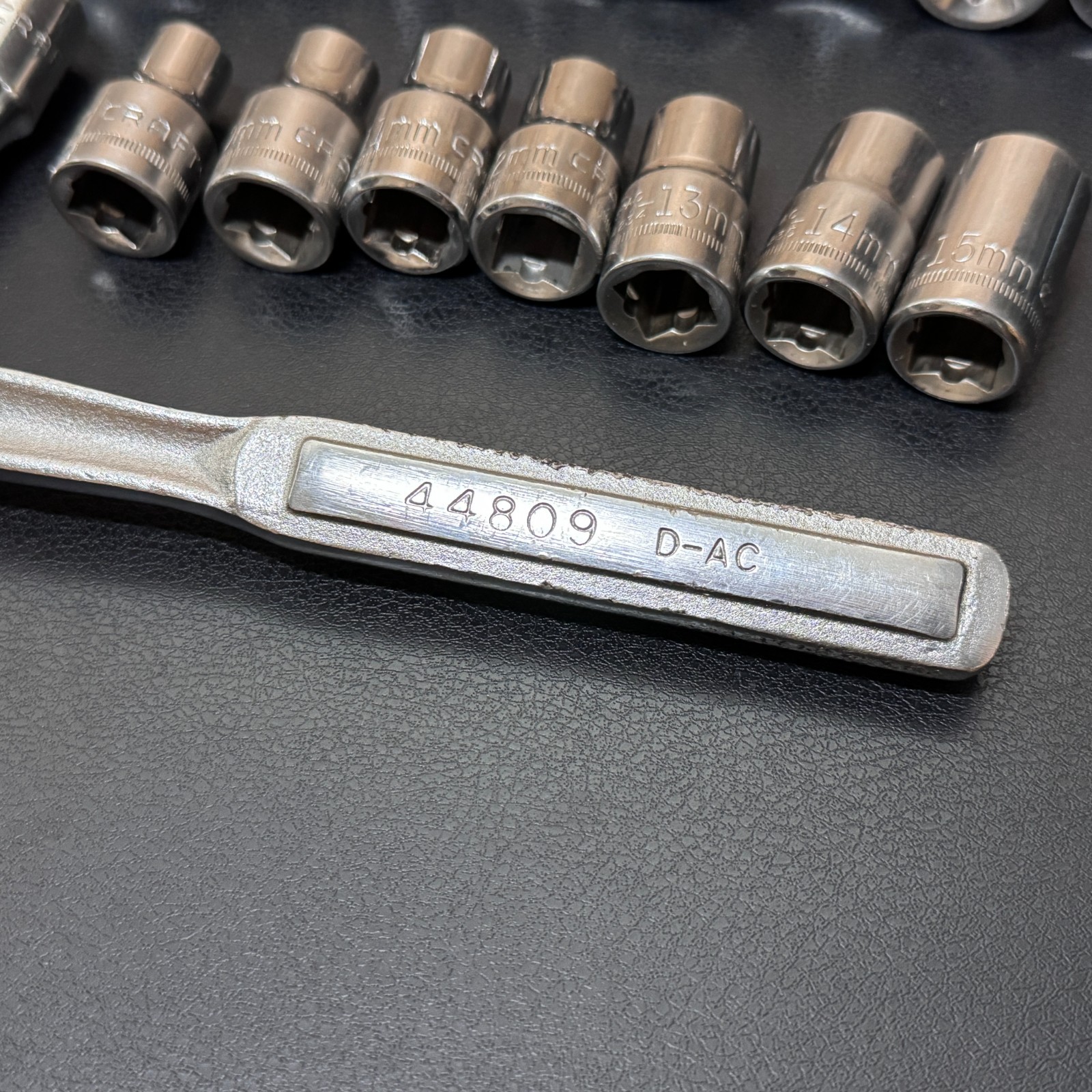Craftsman S-AC 1/2 Drive Metric & SAE Socket Set STD Deep w/ Ratchet 44809 —40pc