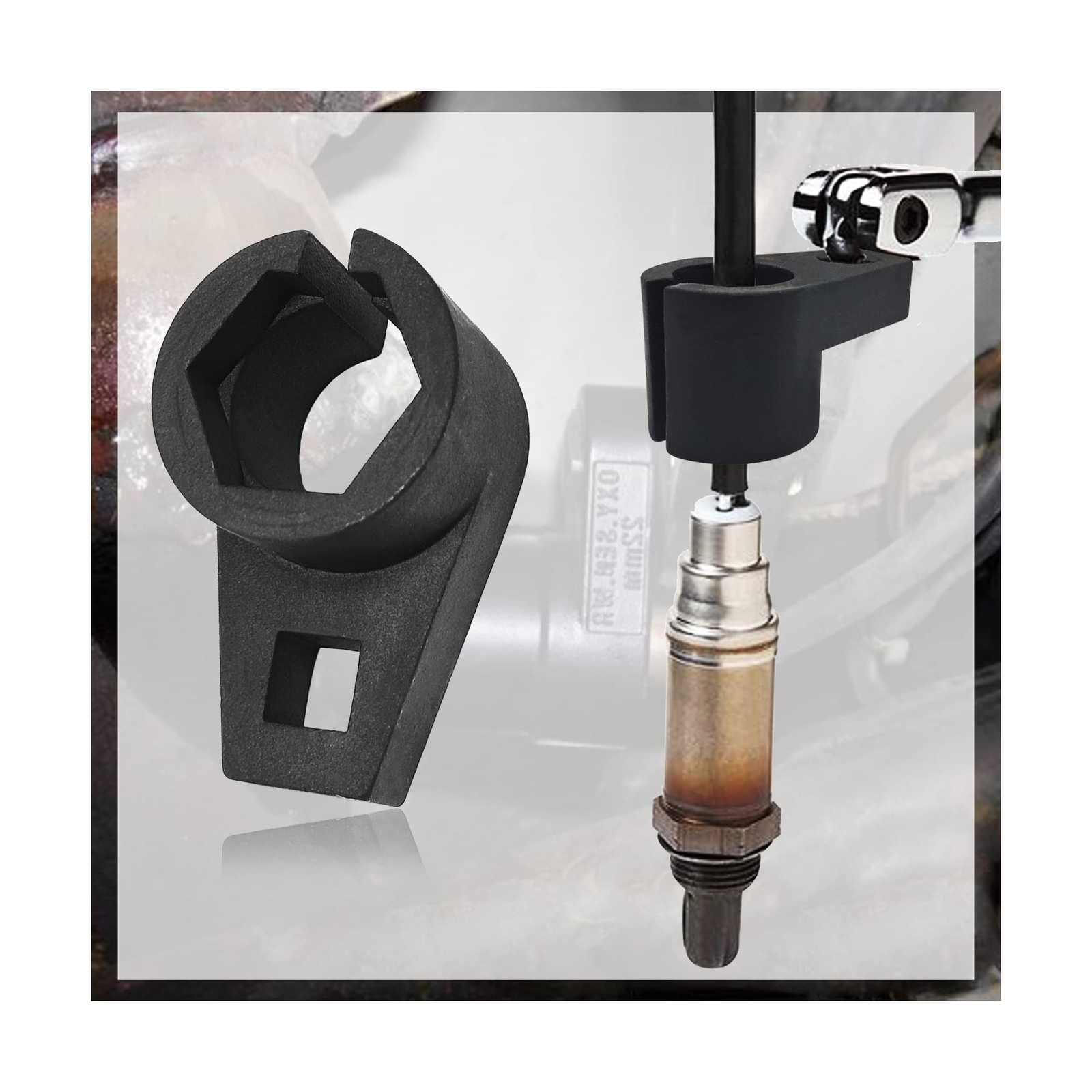 Offset Oxygen Sensor Socket, 3/8-Inch Drive, 7/8-Inch (22mm), Wire Gate Acces…