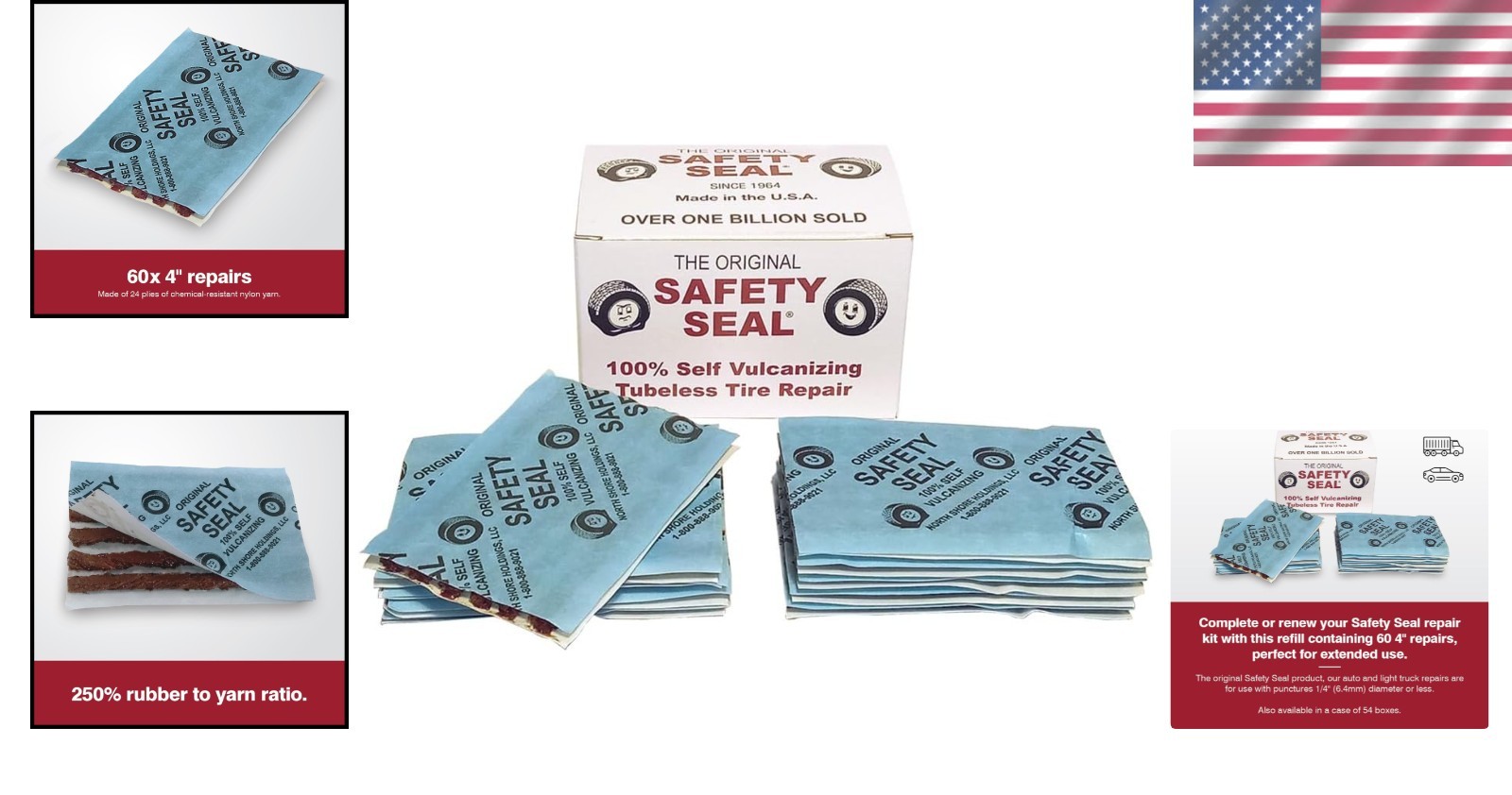 Auto/LT Tire Repair Refill 60 Repairs for P235/65R15 91T Tread Type Symmetrical