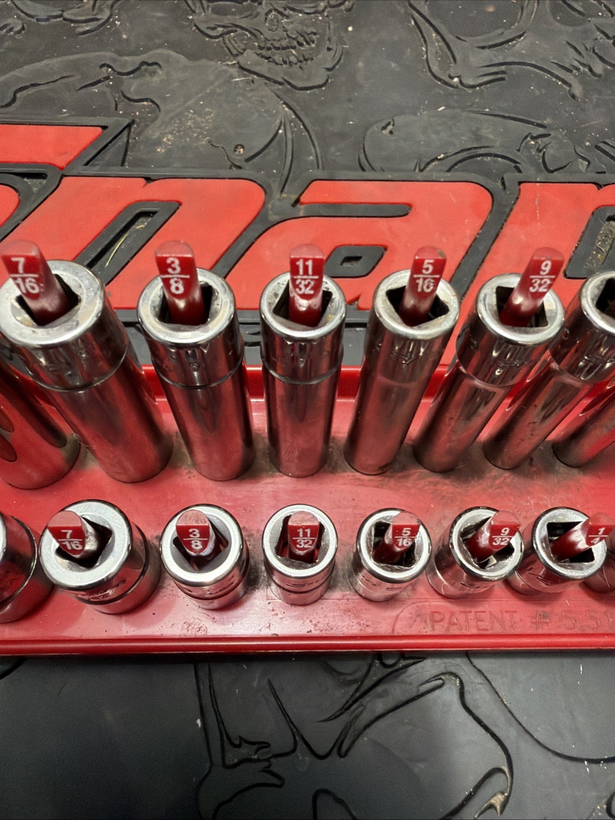 Snap On 20pc See 1/4dr Shallow & Deep Socket Set 6pt 3/16-9/16 Chrome Nice Cond