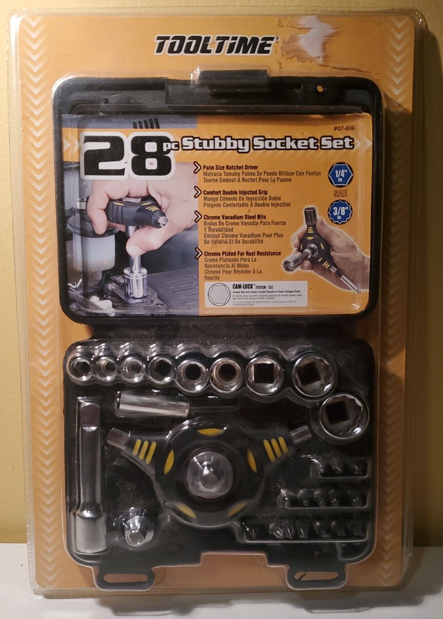 NEW Tooltime 28 pc Stubby Socket Set