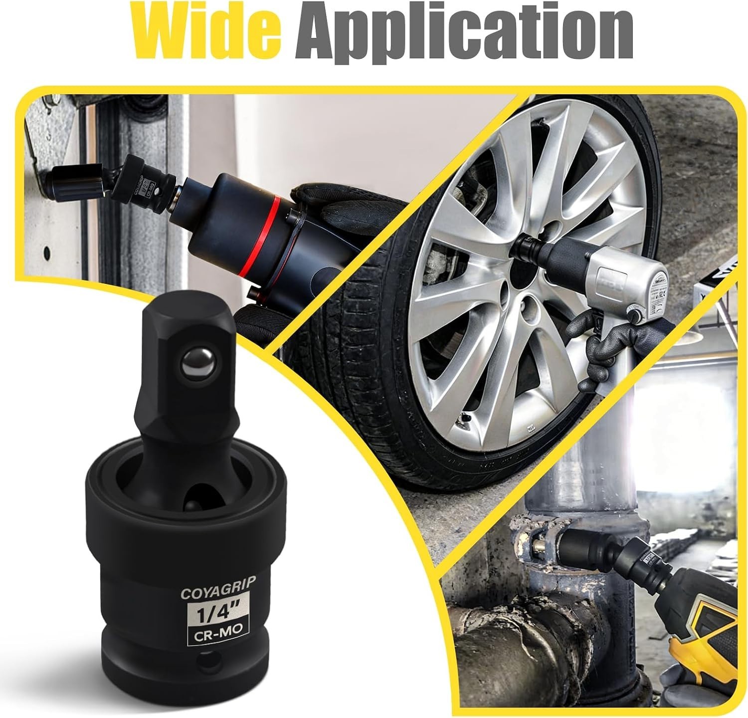 360° Rotation 1/4″ Swivel Socket – Chrome Molybdenum Steel for Precision Work