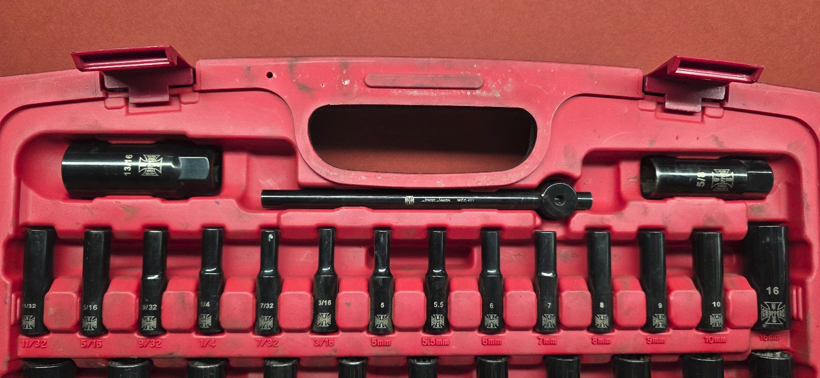 Mac Tools Jesse James 1/4″ 3/8″ 1/2″ Drive 89 Piece Socket Set Metric SAE