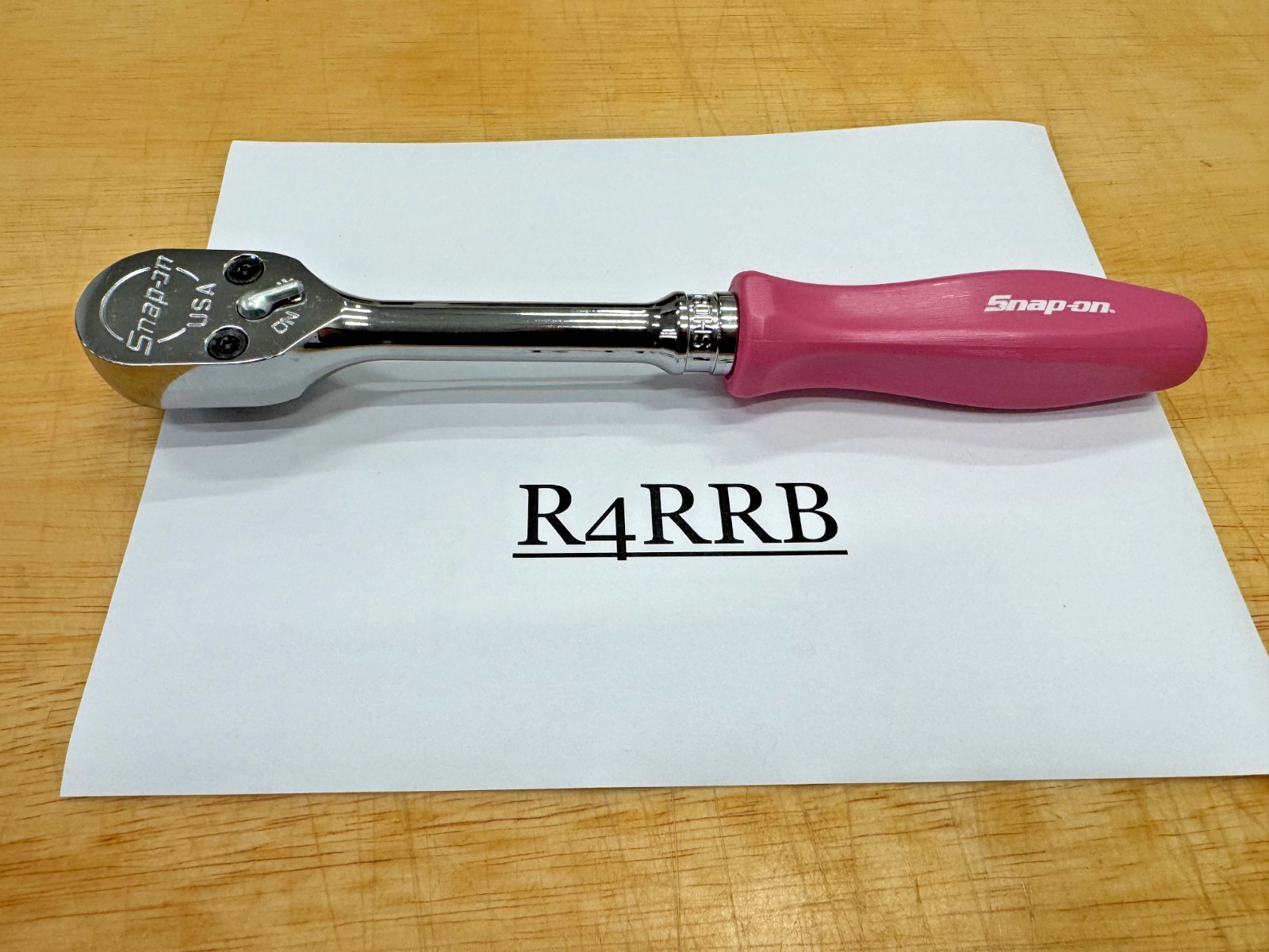 Snap-on Tools USA PEARL PINK 1/2″ Drive Hard Grip Ratchet SHD80APP RARE NOS