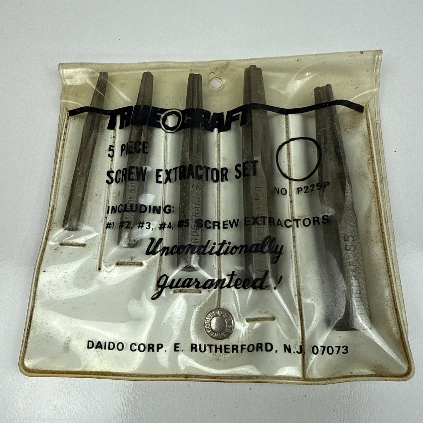 5 Pc TrueCraft Tools Flute Spline Bit Screw Extractor Set Broken Bolt Lot Pouch