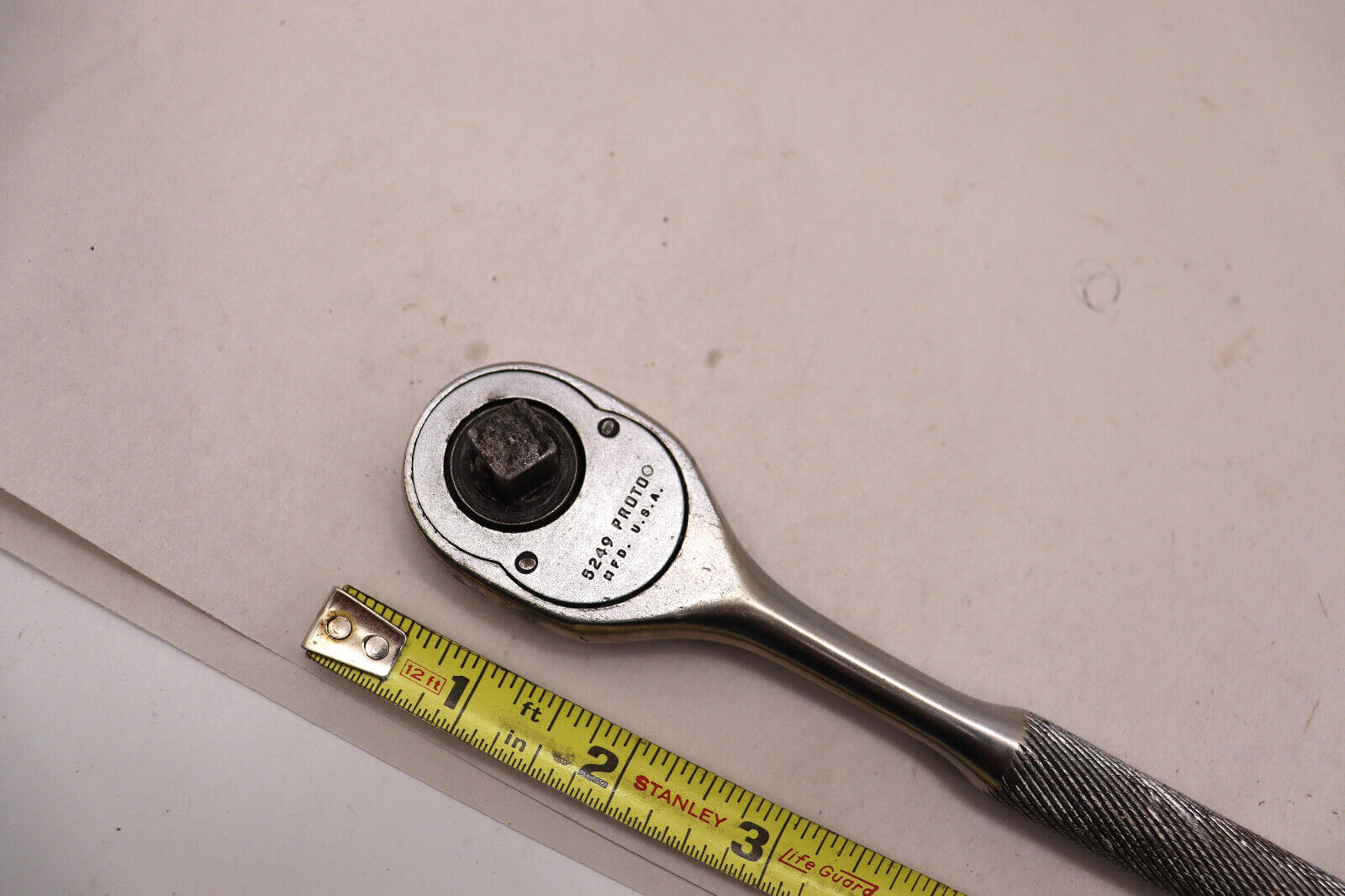 Vintage Proto 3/8 Drive Pear Head Ratchet 5249 Made In The USA