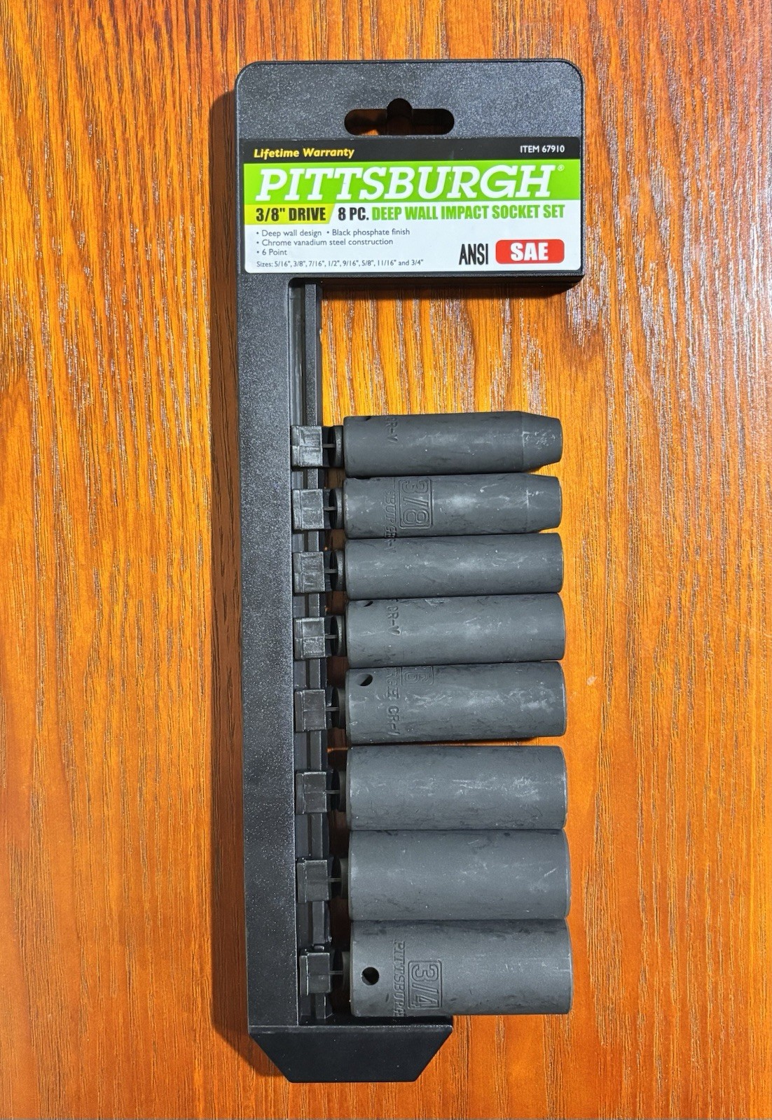 Pittsburgh 3/8” Drive 8 Piece Deep Wall Impact Socket Set *BRAND NEW*