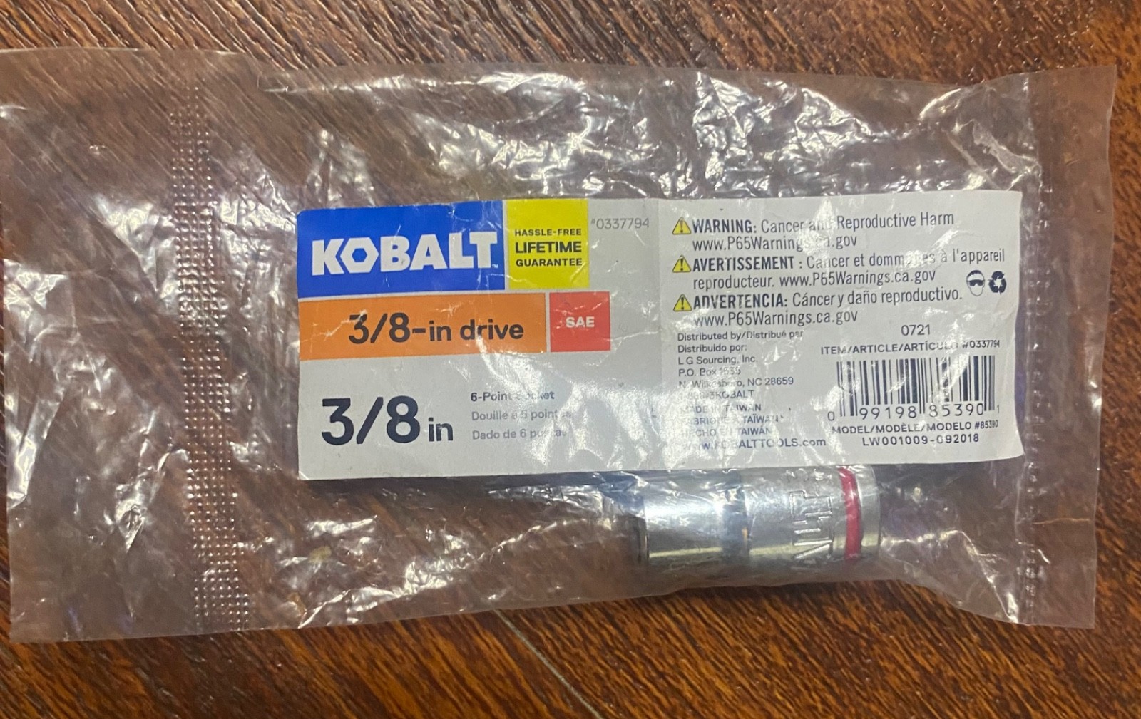 Kobalt 3/8 in – 3/8 inch Drive Socket – 6 Point – Brand New
