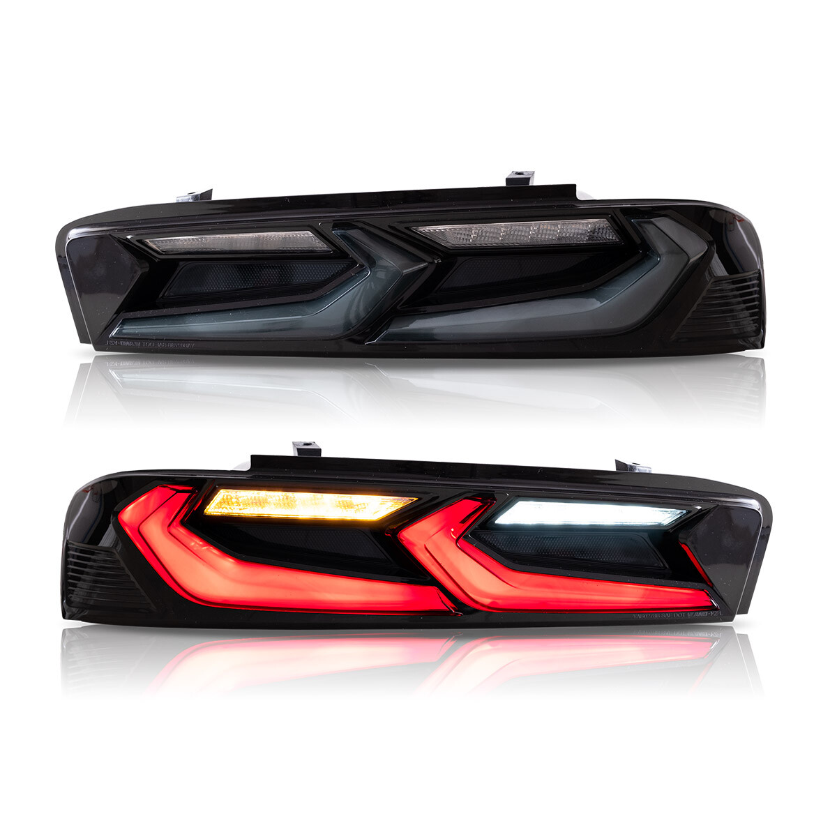 VLAND FULL LED Tail Lights For Chevy Camaro 2016-2018 DRL FULL Smoked Rear Light