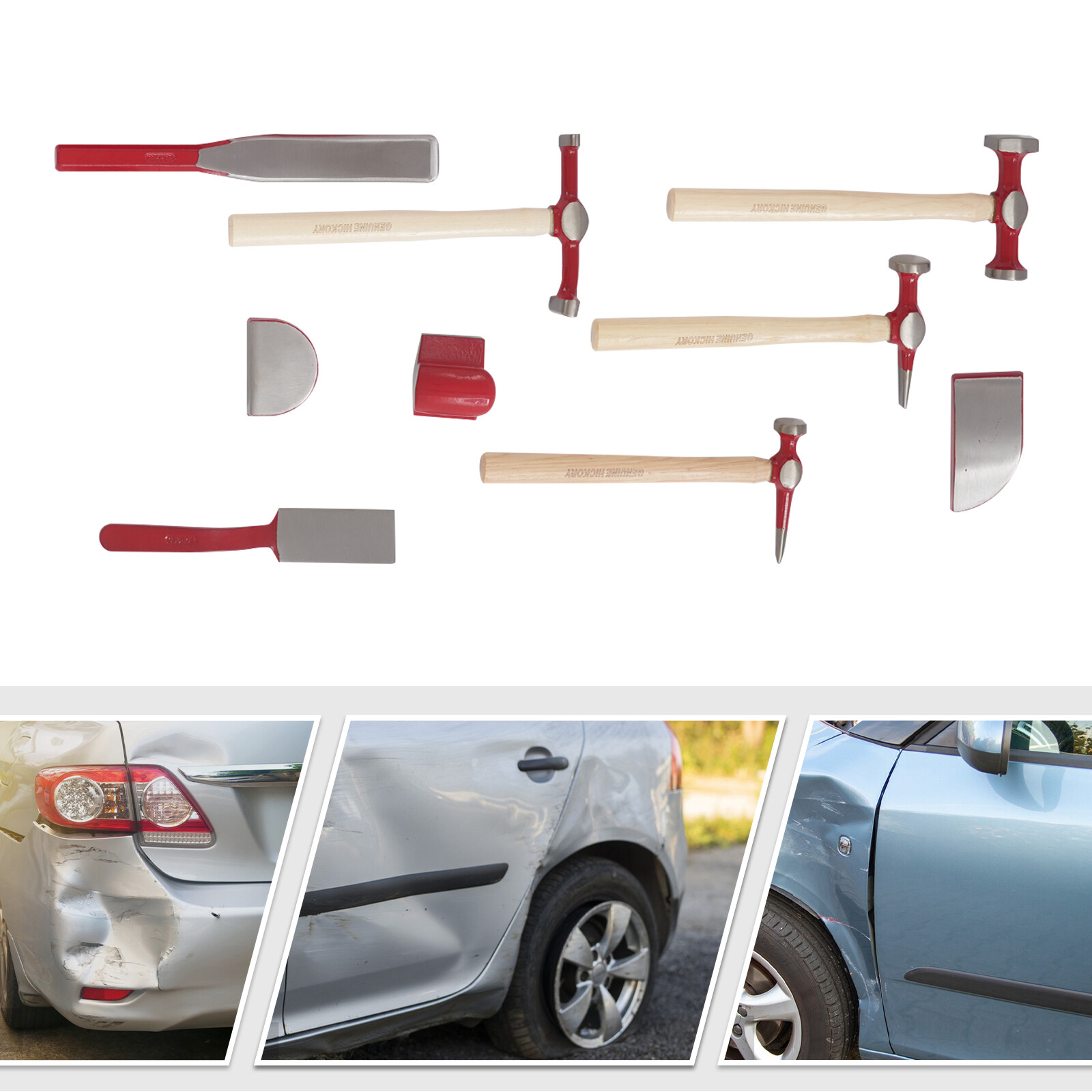 NEW Car Dent Repairing Tool Sheet Metal Puller Dent Removal Tool 9PCS Repair Kit