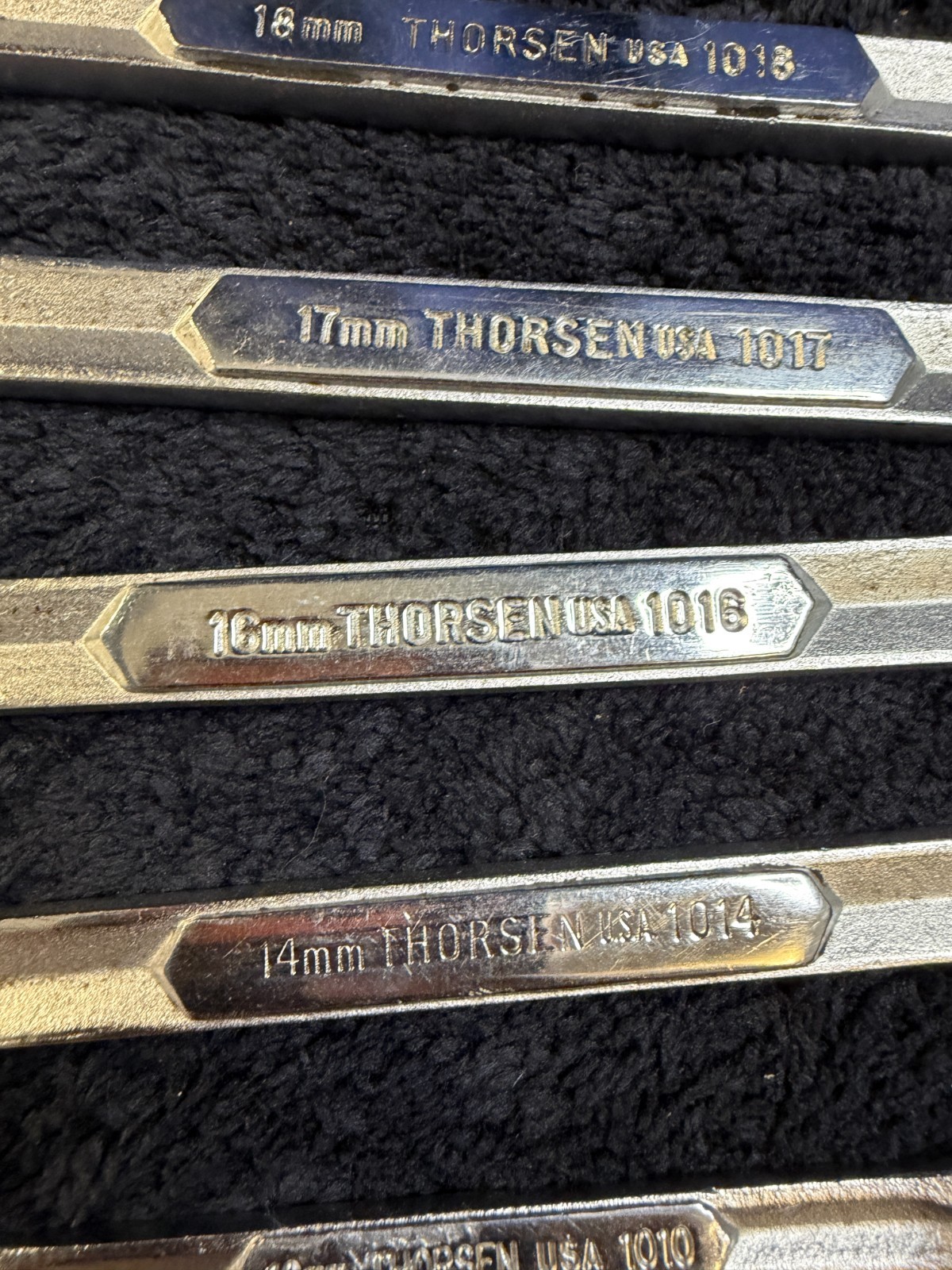 5 Piece Thorsen Metric Combination Offset Wrench 18mm 17mm 16mm 14mm 10mm USA