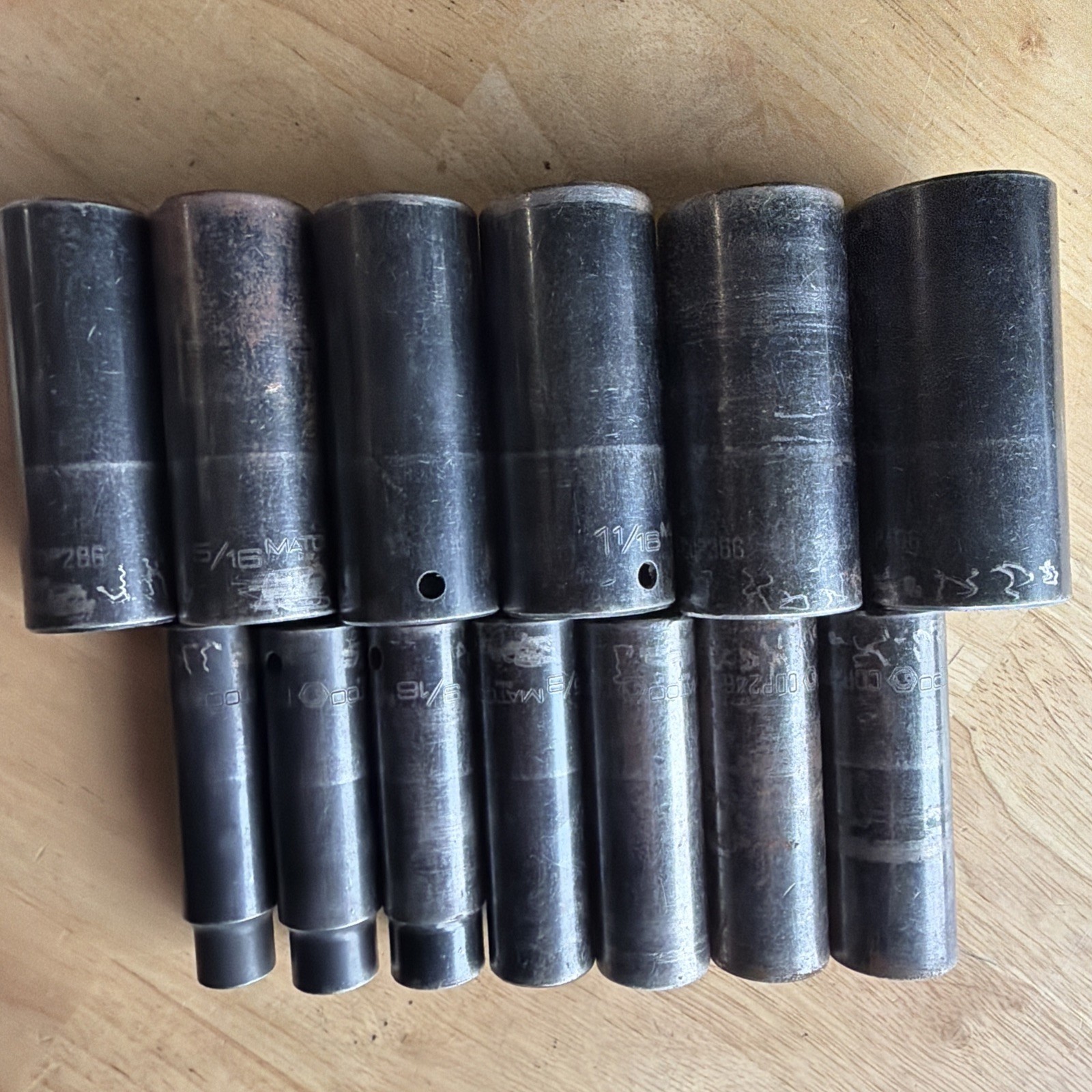 Matco Tools 13pc SAE Deep Socket Set 1/2″ Drive 6 Point 7/16″ to 1-1/4″ USA READ