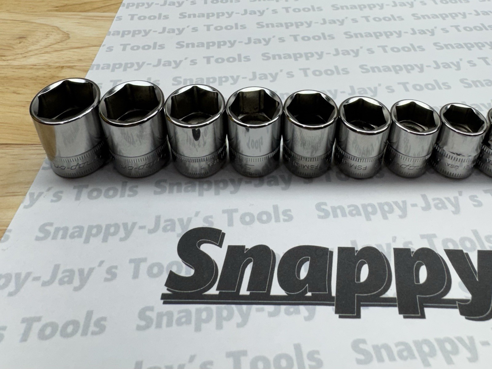 Snap-on Tools USA NEW 14pc 3/8” Metric 6-Point Chrome Socket Set Sizes 6mm-19mm