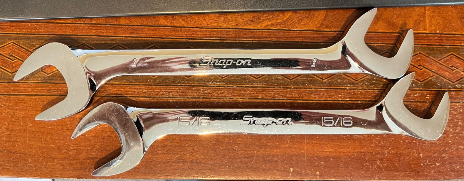Snap-on SAE 4 Way Angle Open End Wrench Set 3/8″ – 1″ 11pc VS807B+4 USA SAVE$$