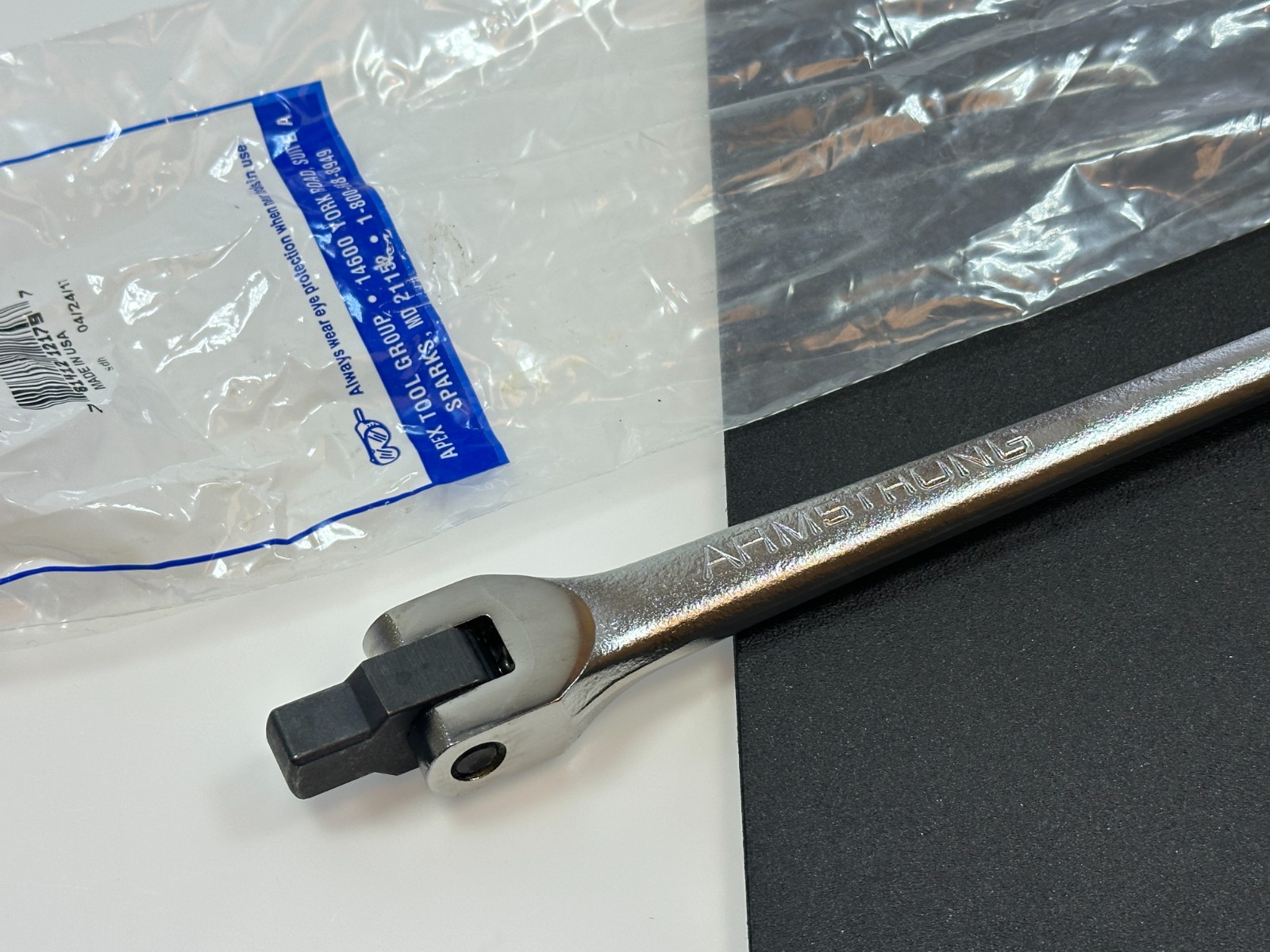 🇺🇸 NEW Armstrong USA 12-917A 1/2″ Flex Handle Breaker Bar 15″ Long Knurled NOS