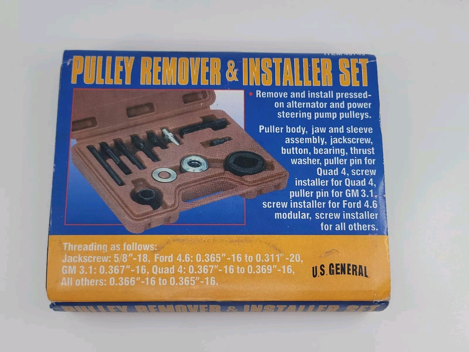US General 40749 Pulley Remover And Installer Set Never Used Free Shipping New