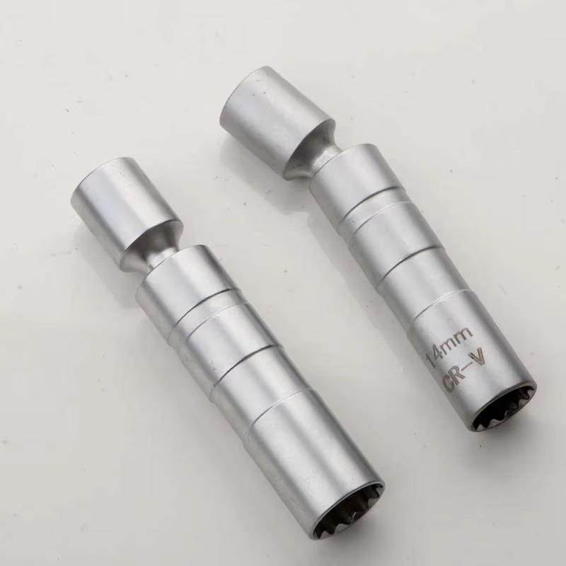14mm & 16mm Thin Wall Magnetic Swivel Spark Plug Socket 12-Point Removal Tool