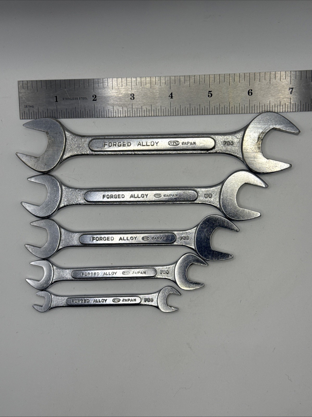 Fuller 5 Piece Open End Wrench Set 11/16” To 1/4” w/Pouch Vintage Japan