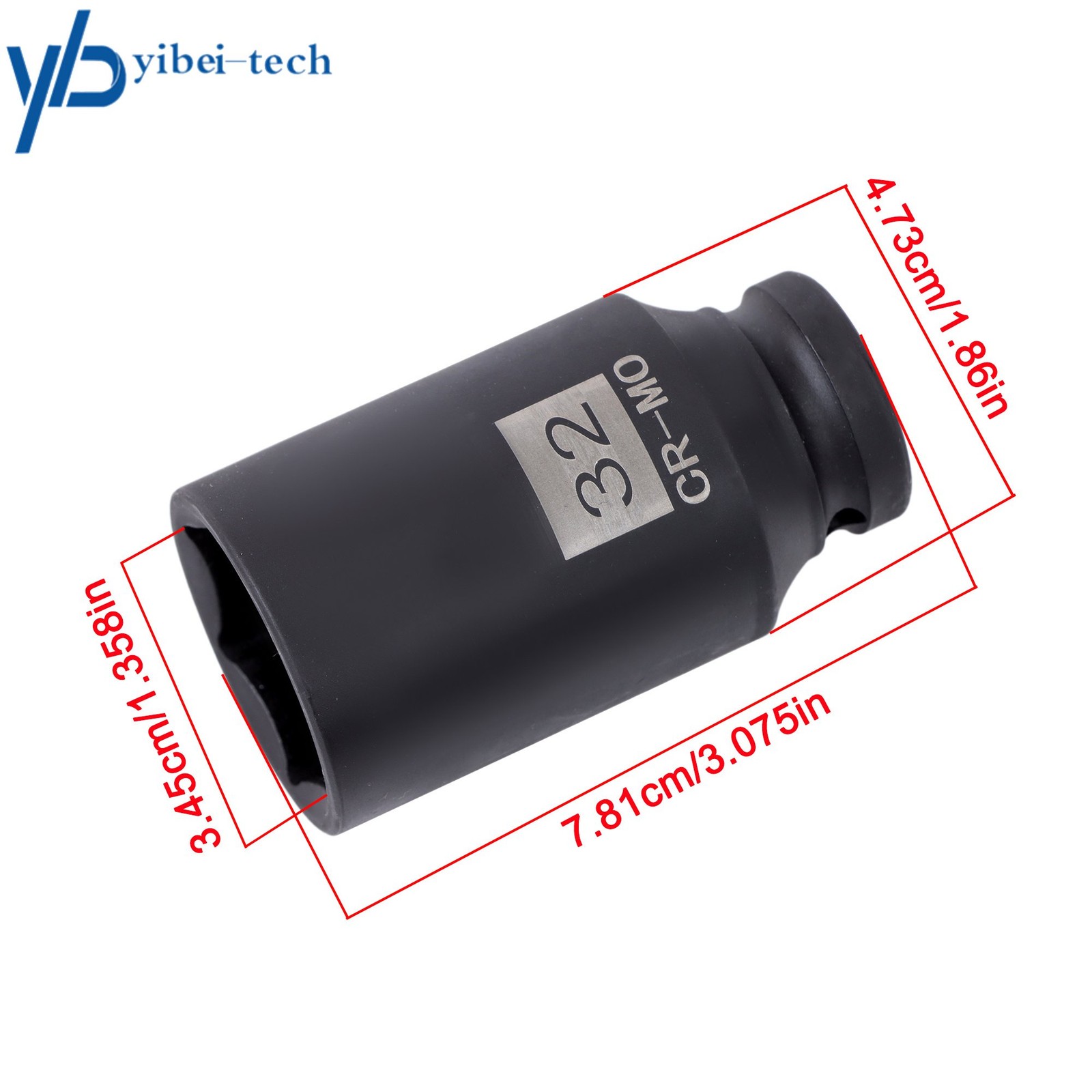 1/2» Drive Deep Spindle Axle Nut Impact Socket Set 12 point 30mm 32mm 34mm 36mm