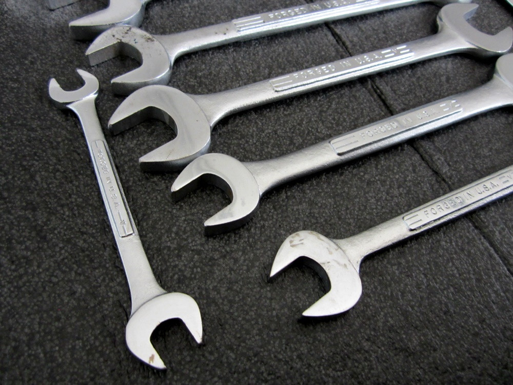 Vintage Craftsman 8pc SAE Open End Wrench Set 3/8″ to 1-1/8″ Made in USA