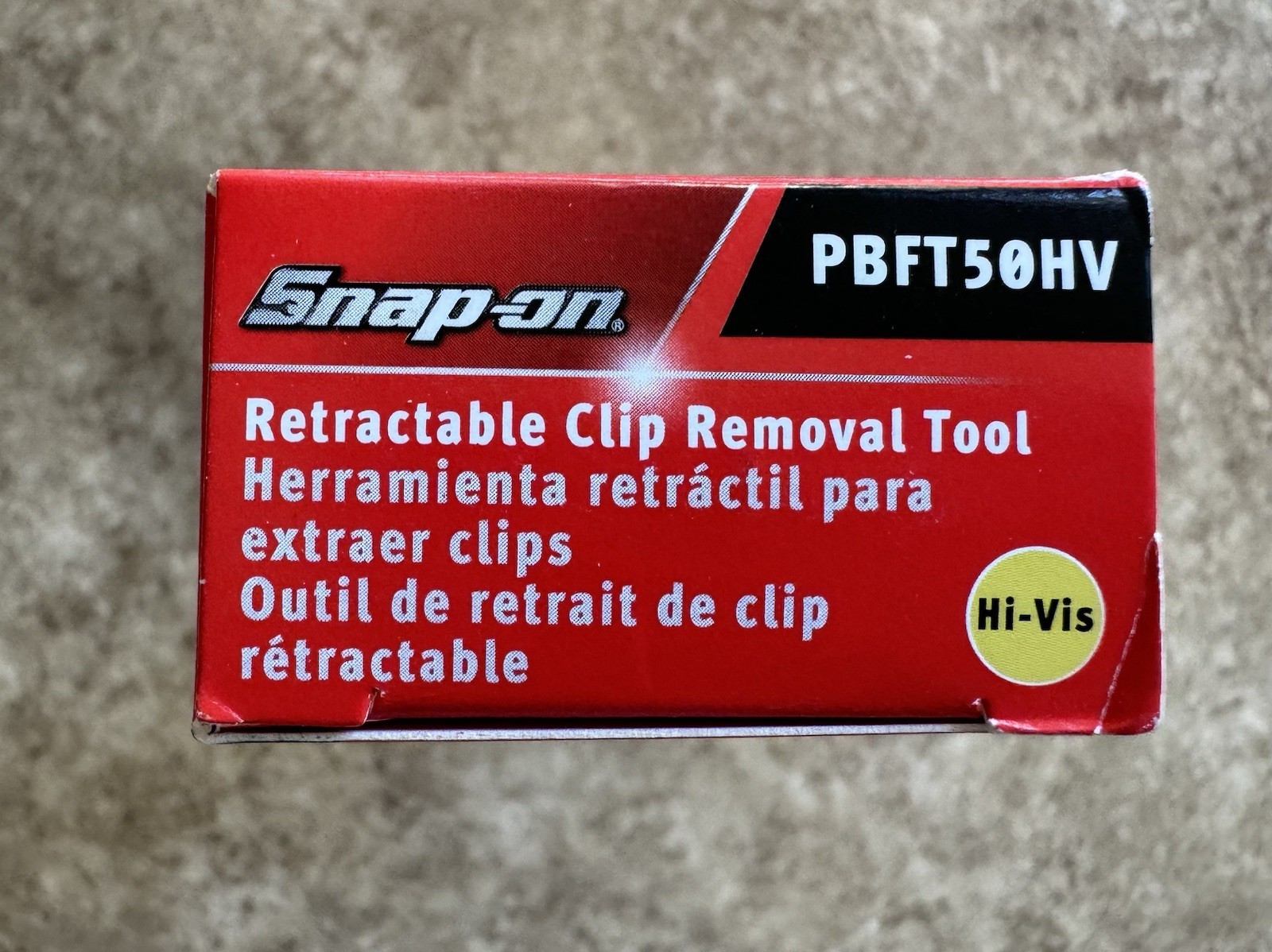 🟡 NEW Snap-On HI VIZ OTF Retractable Trim Clip Removal Tool PBFT50HV