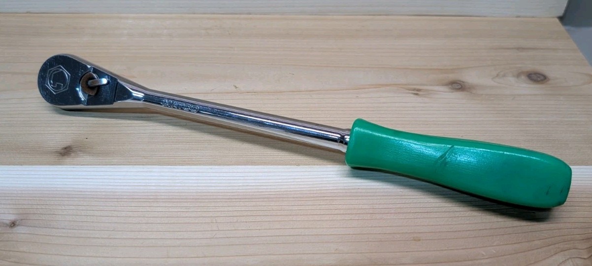 Matco Tools BR12TG 3/8″ Drive Long Green Handle Ratchet USA Excellent 11.5″